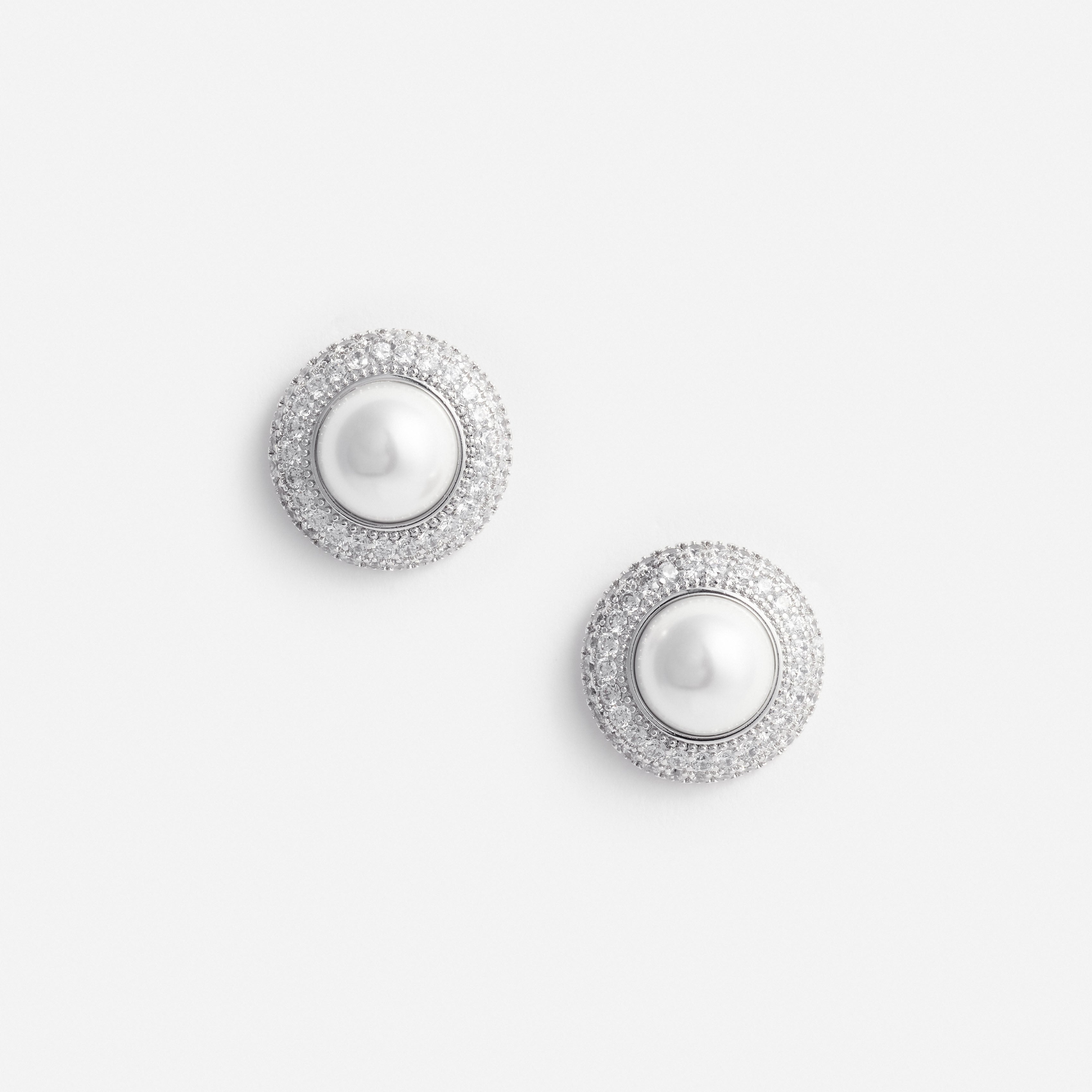 Self Portrait Small Crystal Pearl Earrings Perlenohrstecker