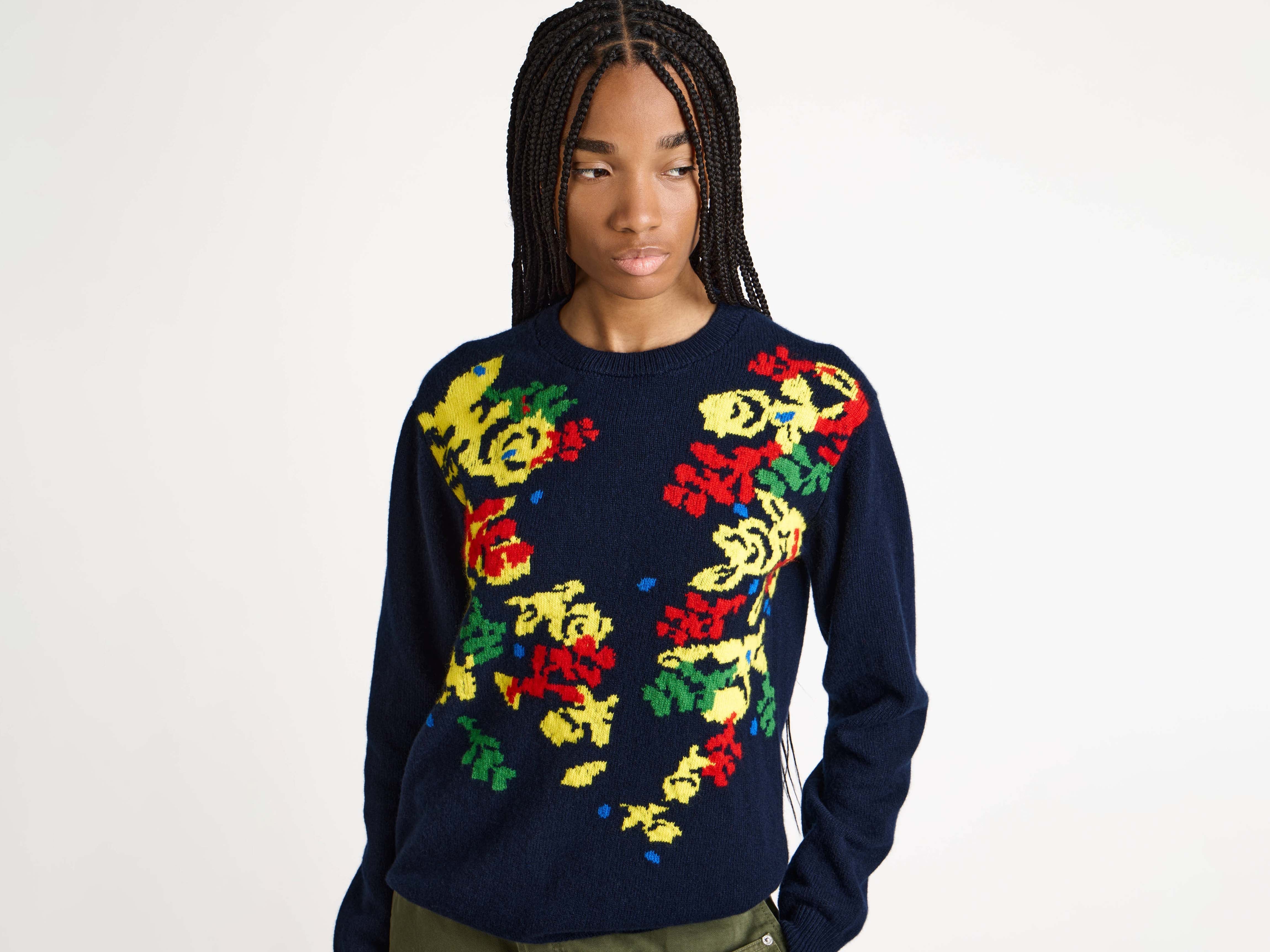 J.W.Anderson Knitwear x Pringle Pullover Navy Floral
