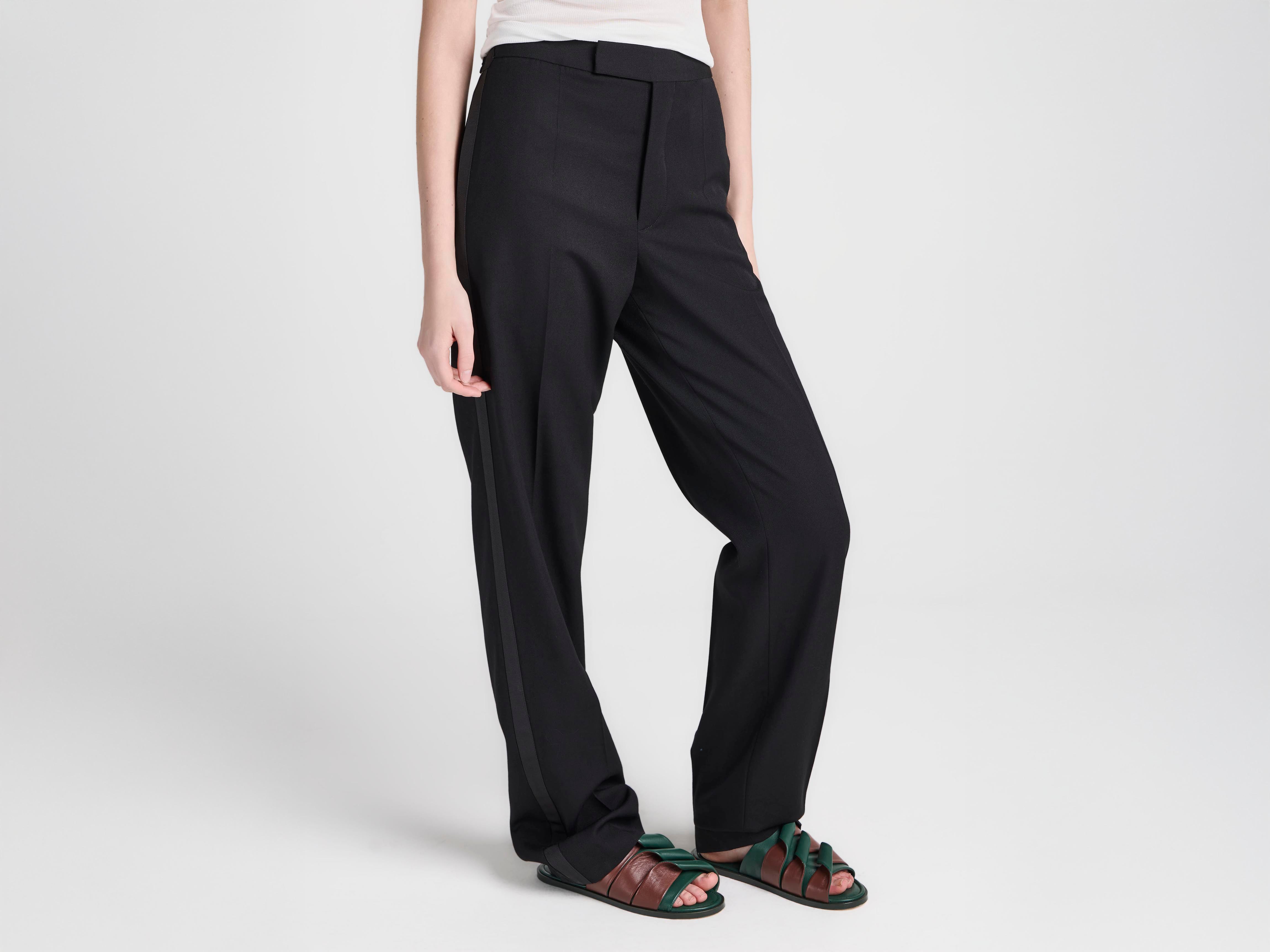 J.W.Anderson Trousers Tailored Tuxedo Hose Schwarz Seide