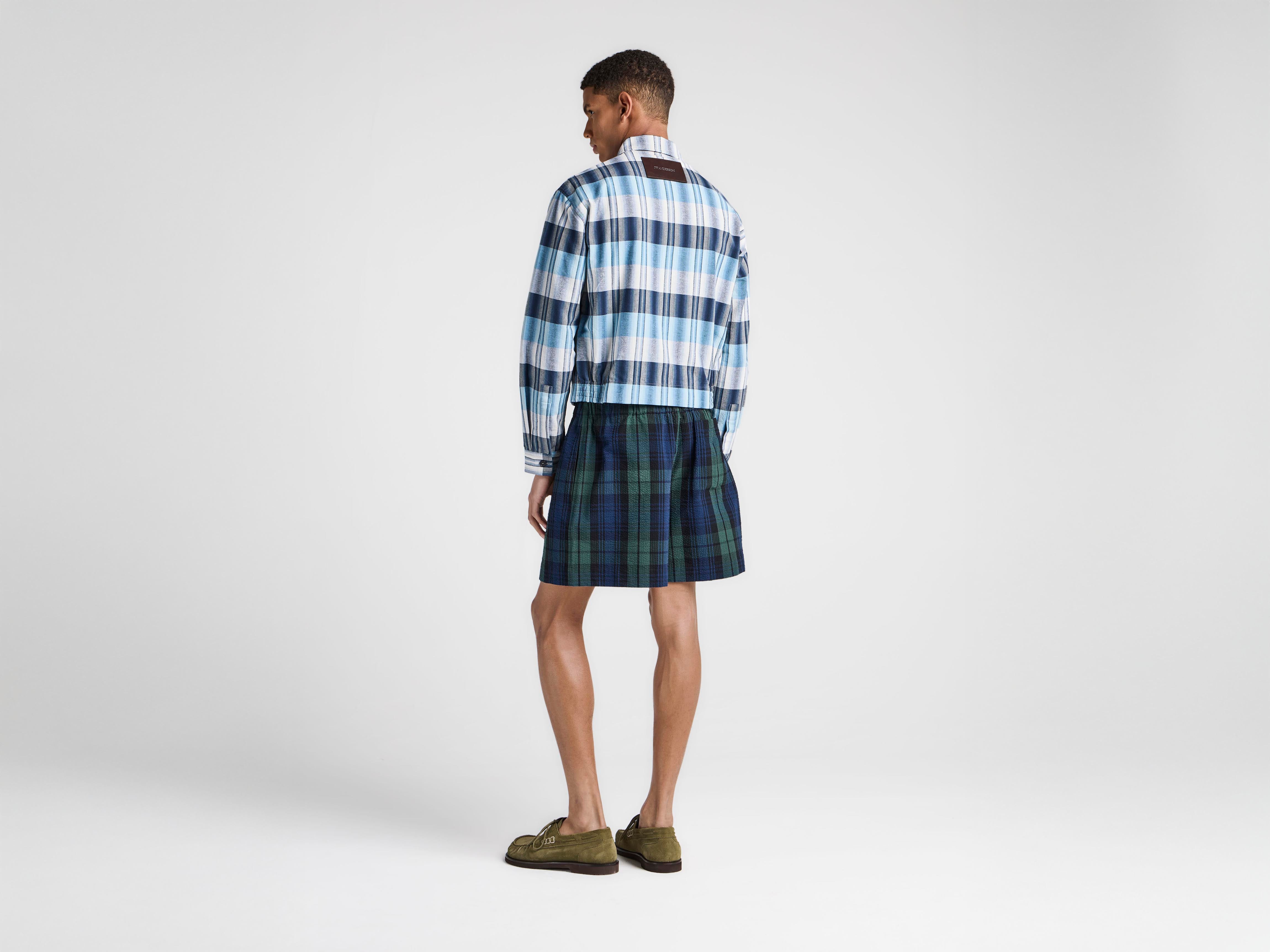 J.W. Anderson Front Zip Blouson Jacke Navy Blau Karo