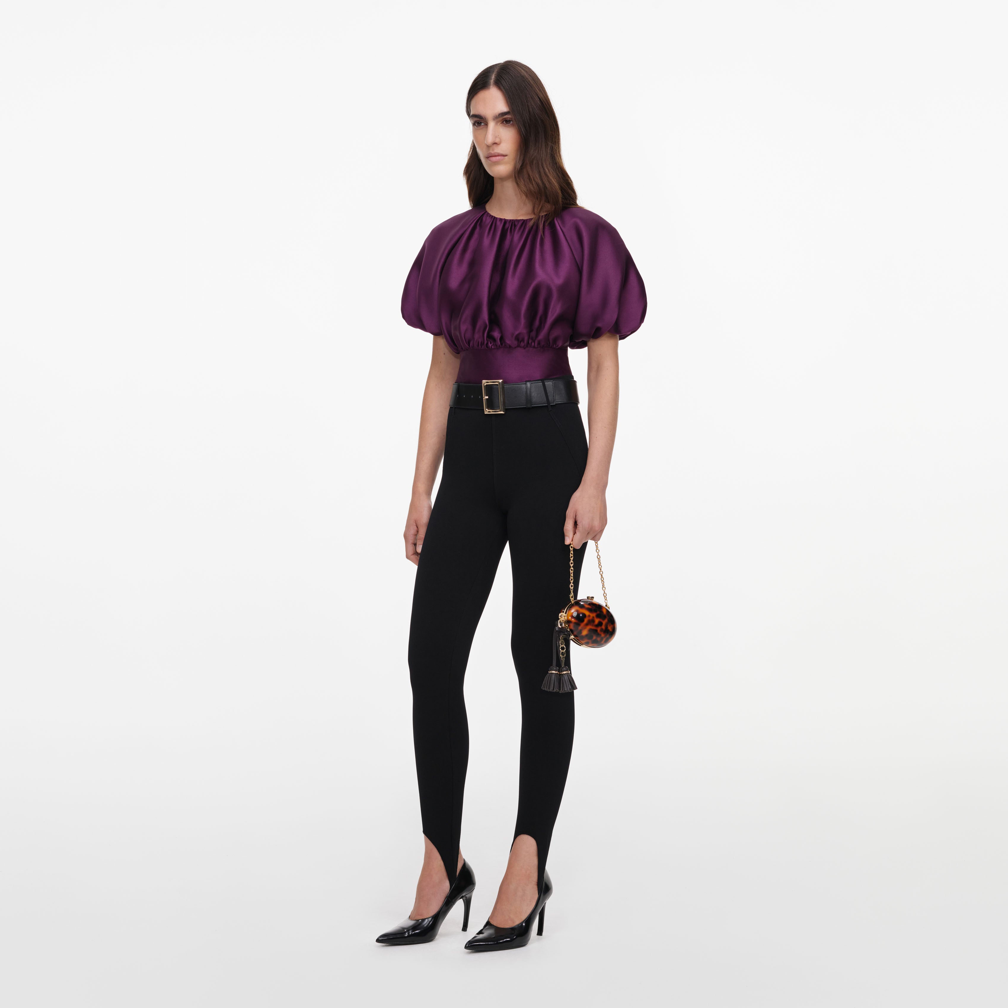 Self Portrait Tops Purple Taffeta Top UK 8 Rückenfrei