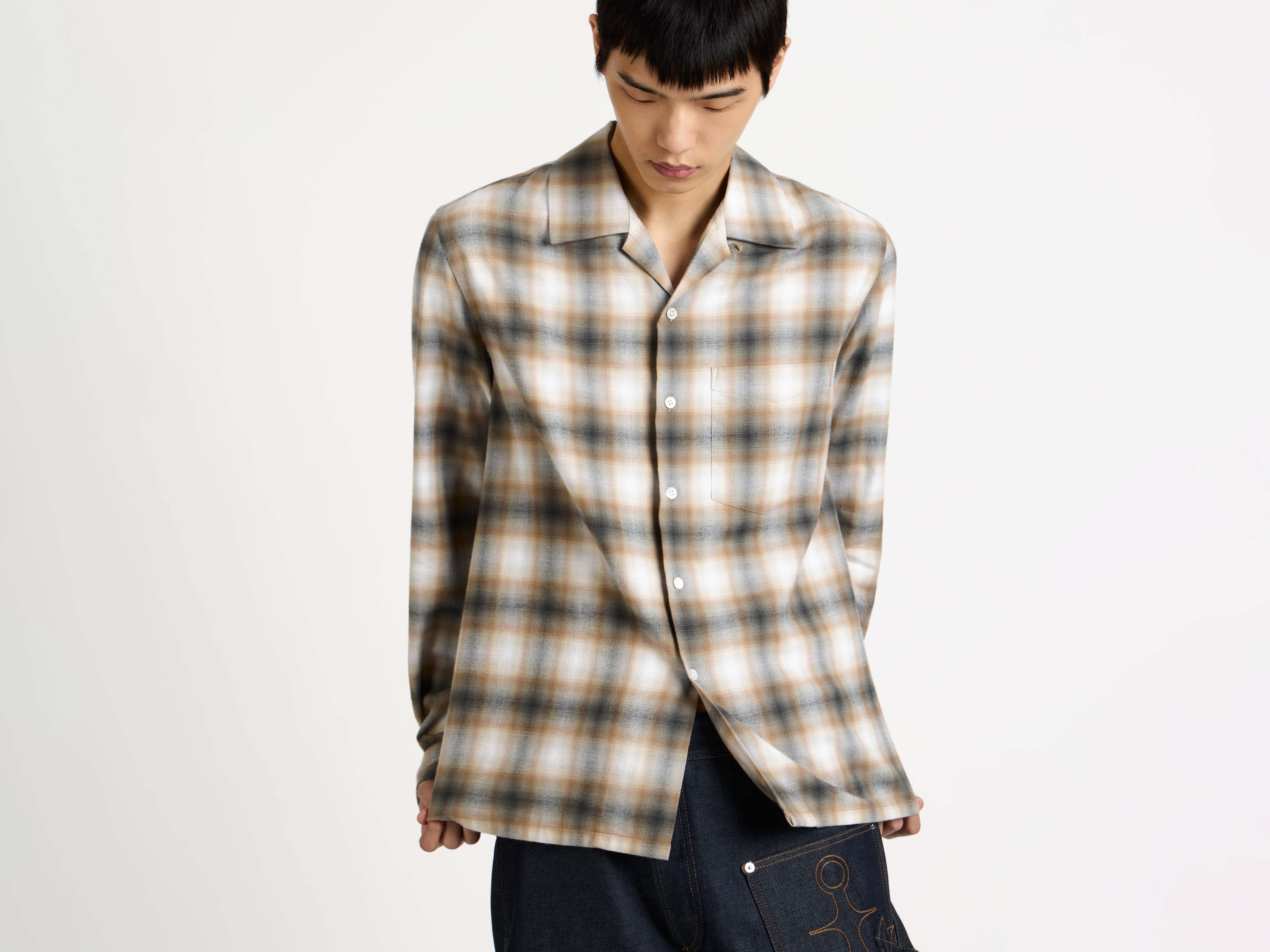 J.W.Anderson Gradient Flanellhemd Biscuit Herren