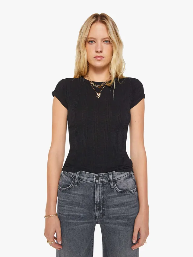 Mother The Itty Bitty Ringer T-Shirt Black
