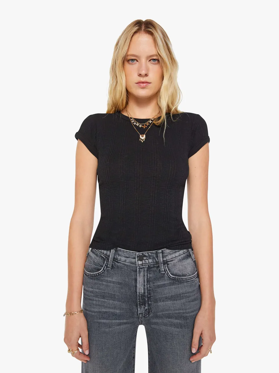 Mother The Itty Bitty Ringer T-Shirt Black