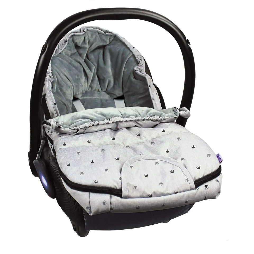 Dooky Fußsack Small 70x40 cm 0-9 M. Light Grey Crowns
