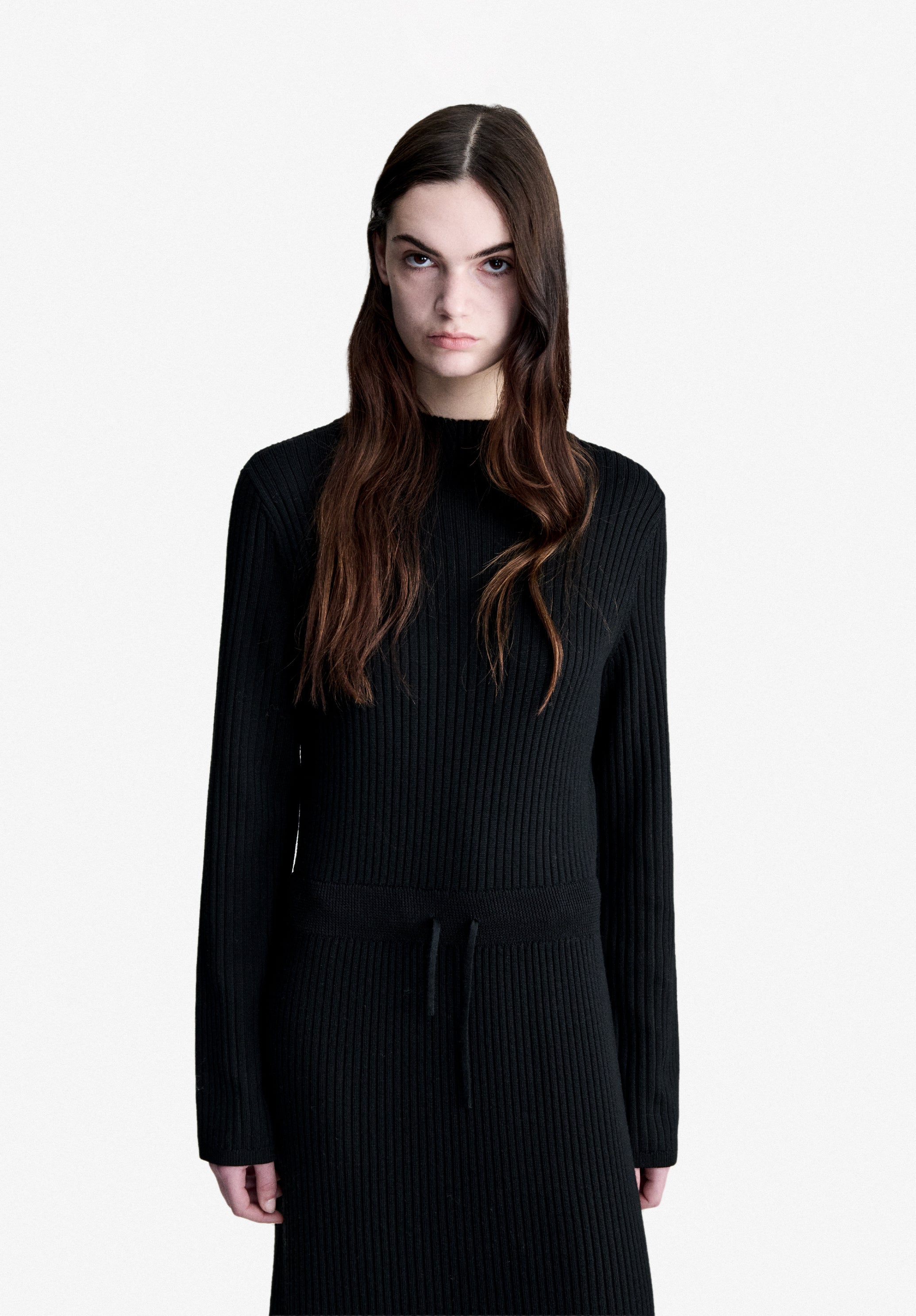 A.P.C. Wollkleid lang schwarz Wollmischung