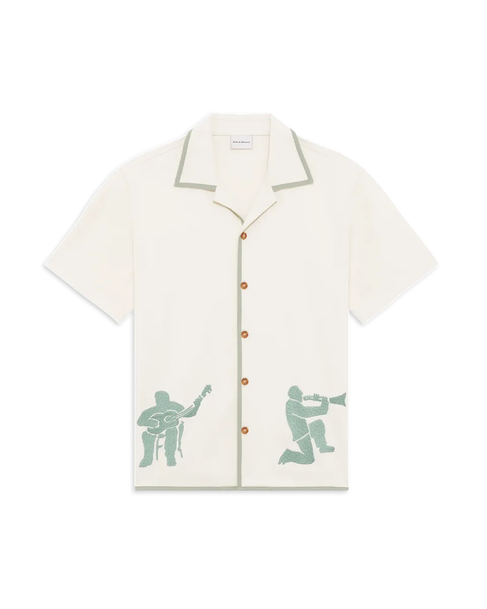 Drôle De Monsieur Chemise Brodée Musiciens Hemd Off White