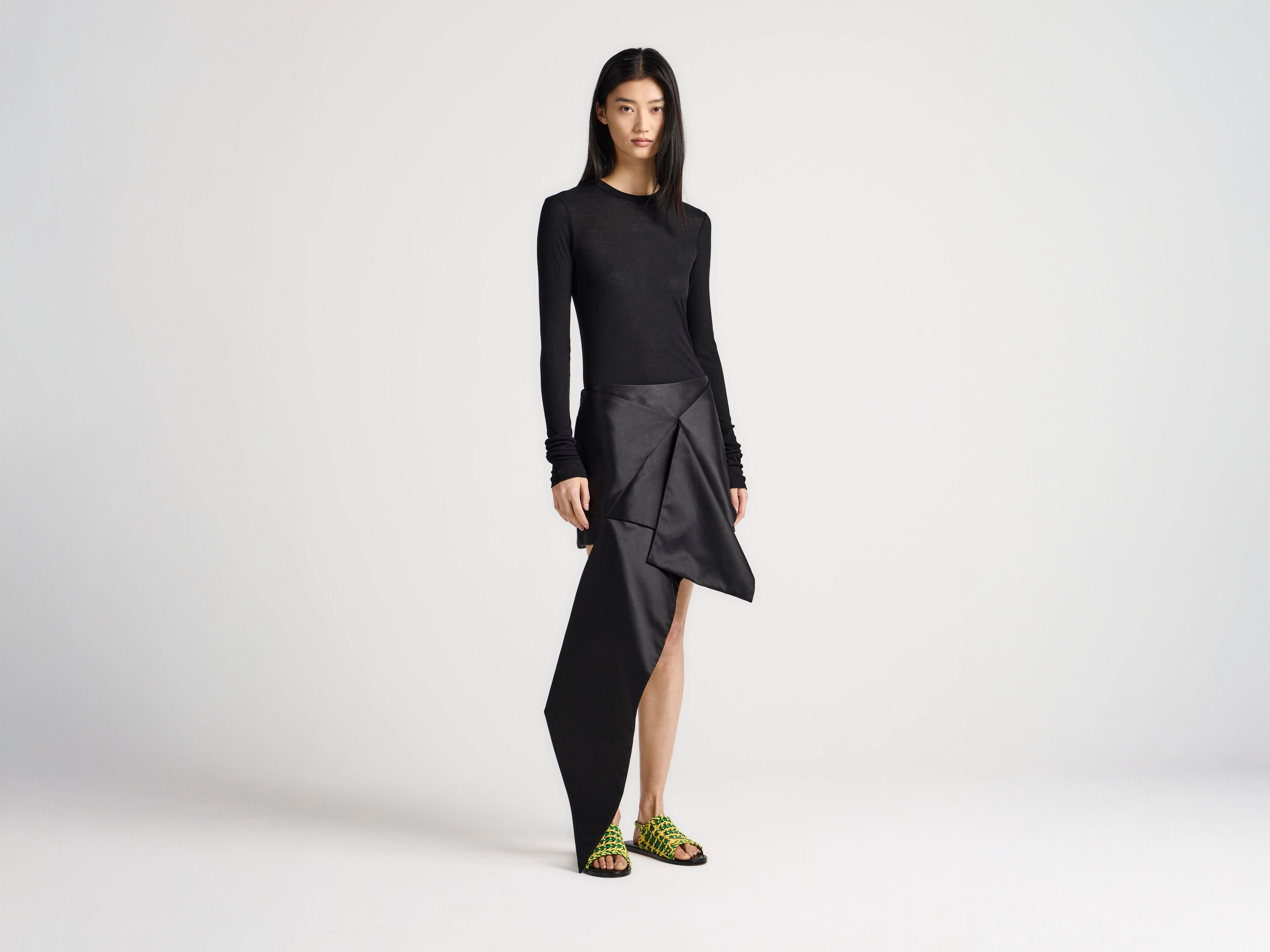 J.W.Anderson Cross Drape Mini Skirt Minirock Schwarz Seide