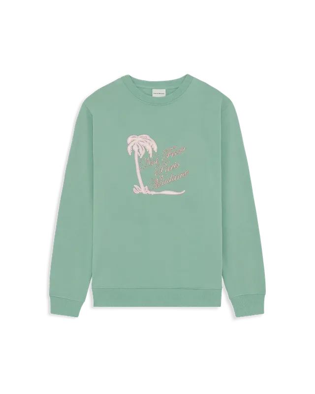 Drôle De Monsieur Slogan Palmiers Sweatshirt Wassergrün