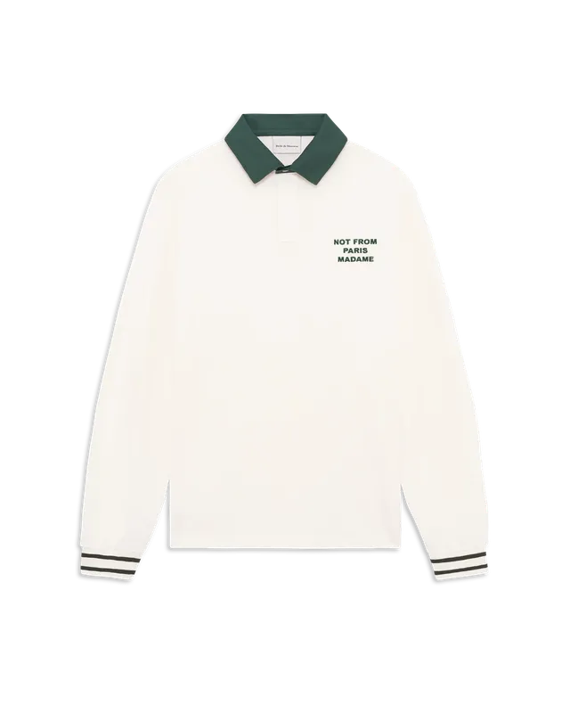 Drôle De Monsieur Slogan Longsleeve Polo Poloshirt Off-White