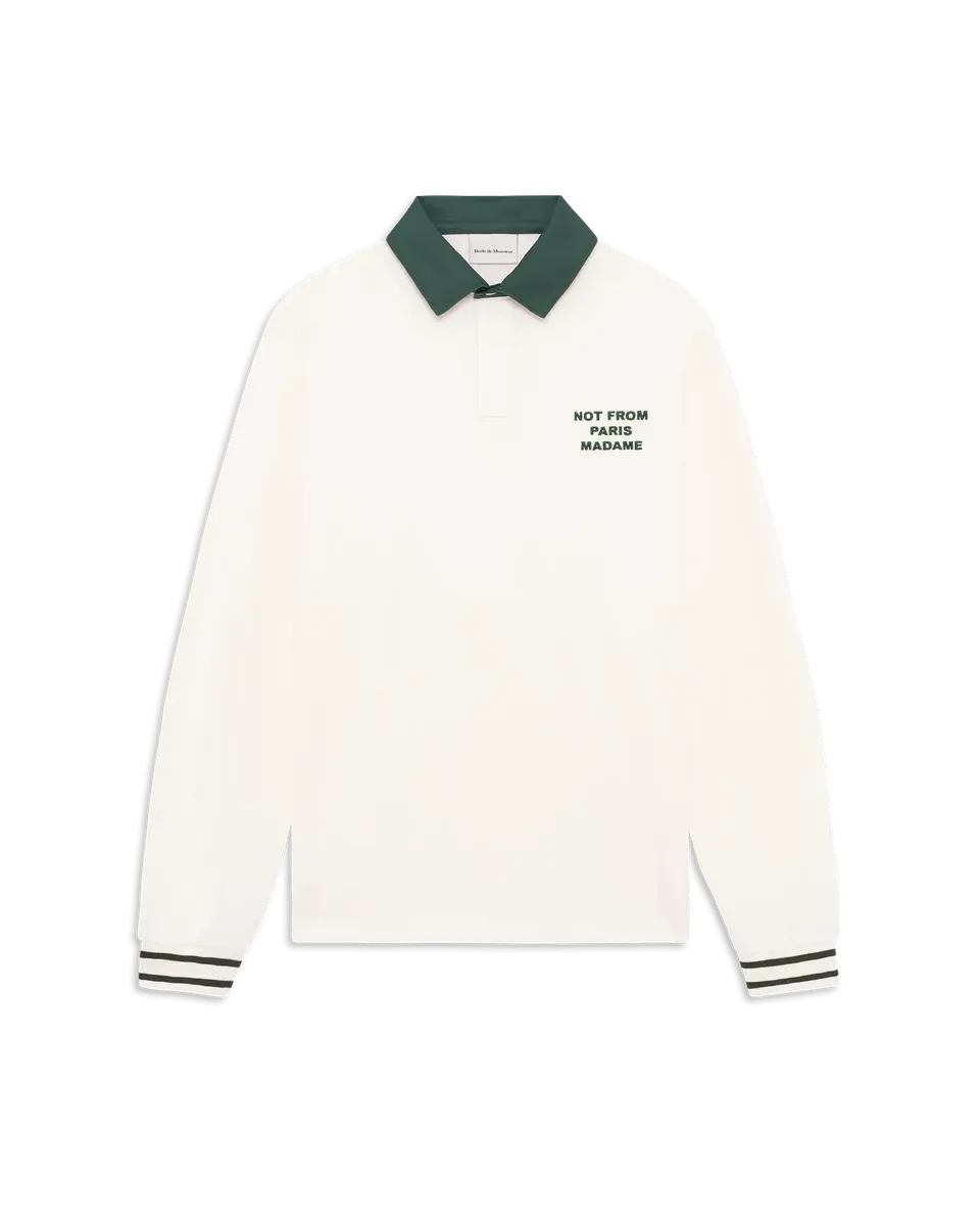 Drôle De Monsieur Slogan Longsleeve Polo Poloshirt Off-White
