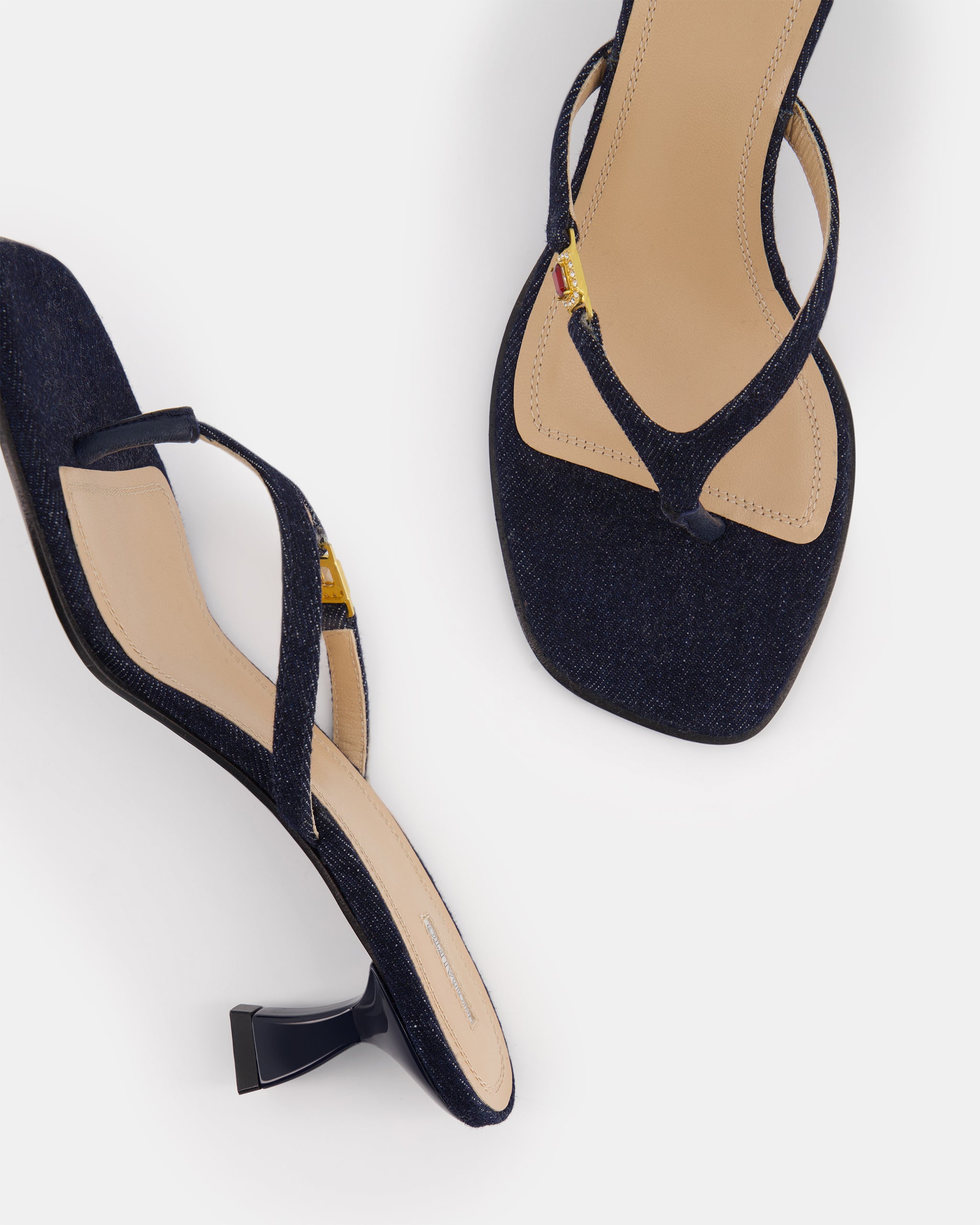 Nodaleto Dona Ruby Mules Dark Denim mit Stein