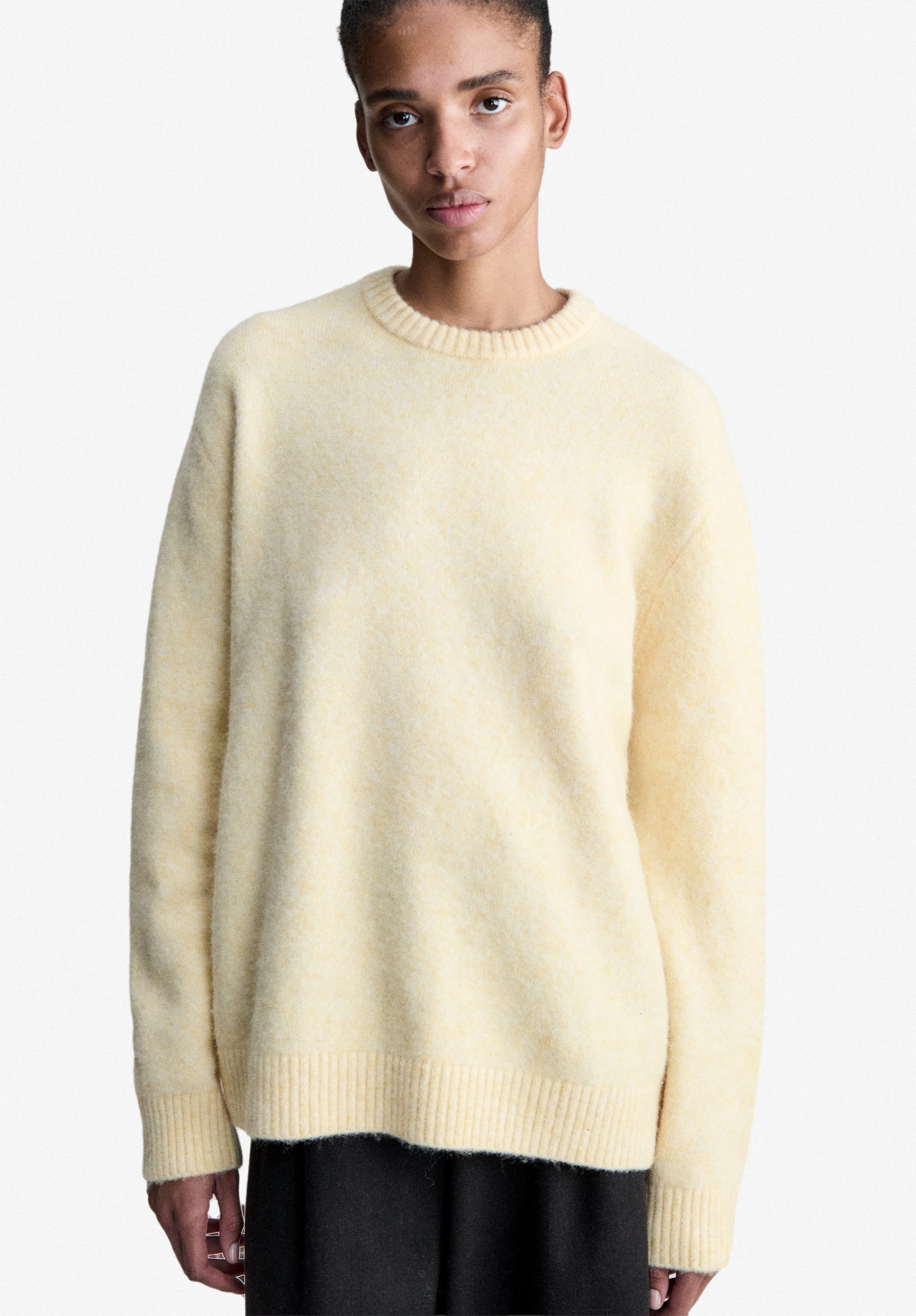 A.P.C. Pullover M hellgelb weit Rundhals