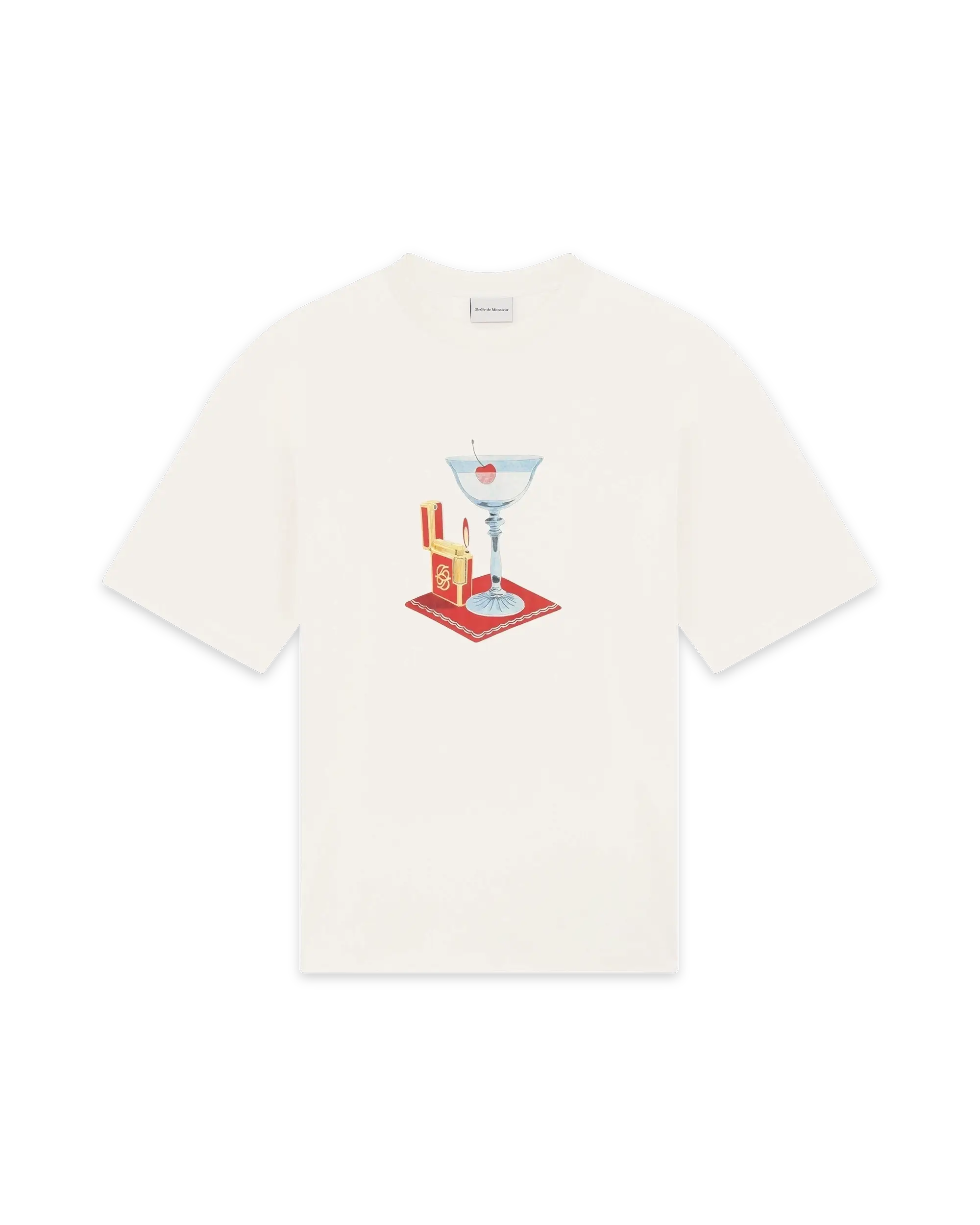 Drôle De Monsieur T-Shirt Cocktail T-Shirt Off White Baumwolle