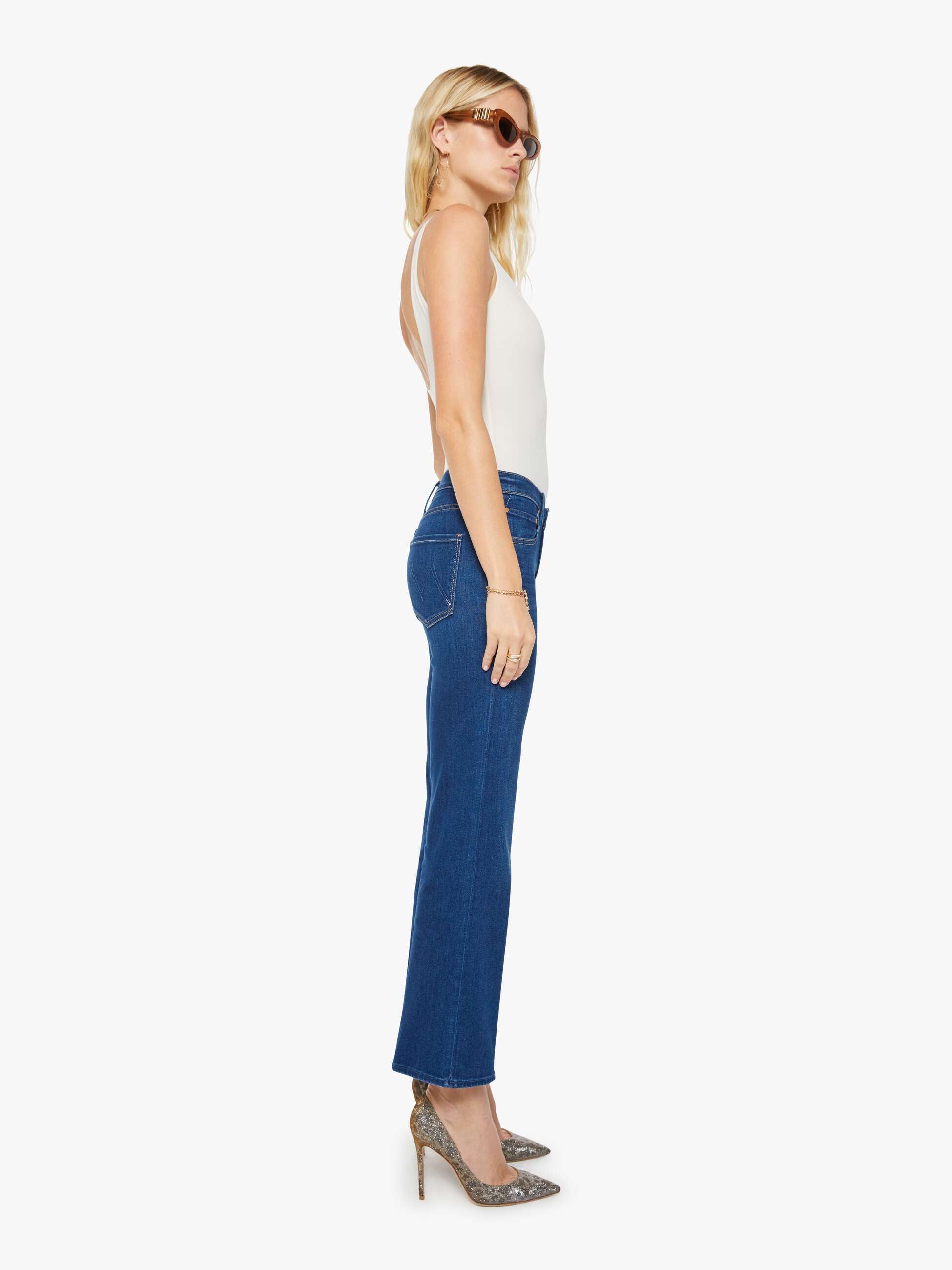 Mother The Mid Rise Rambler Zip Flood Jeans Pinkies Up