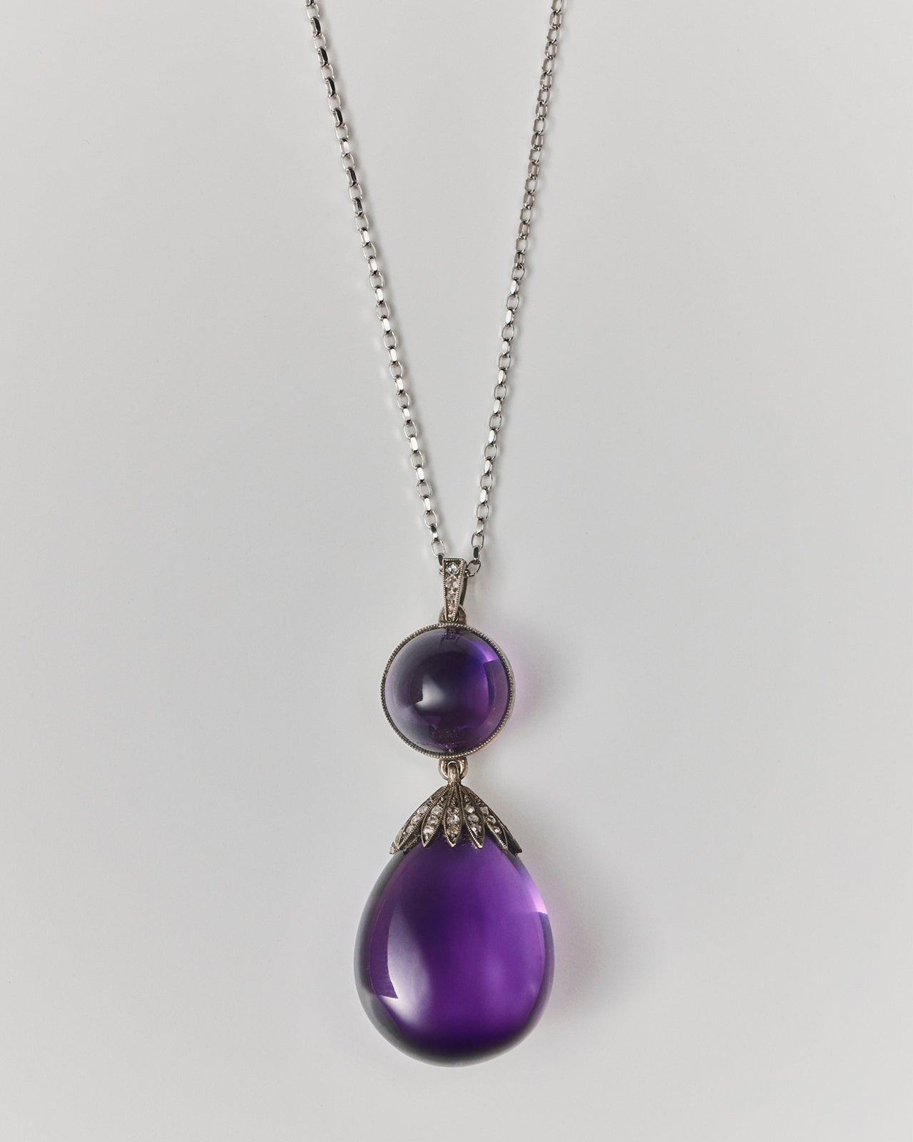 Fabergé Anhänger Amethyst Diamant Tropfen