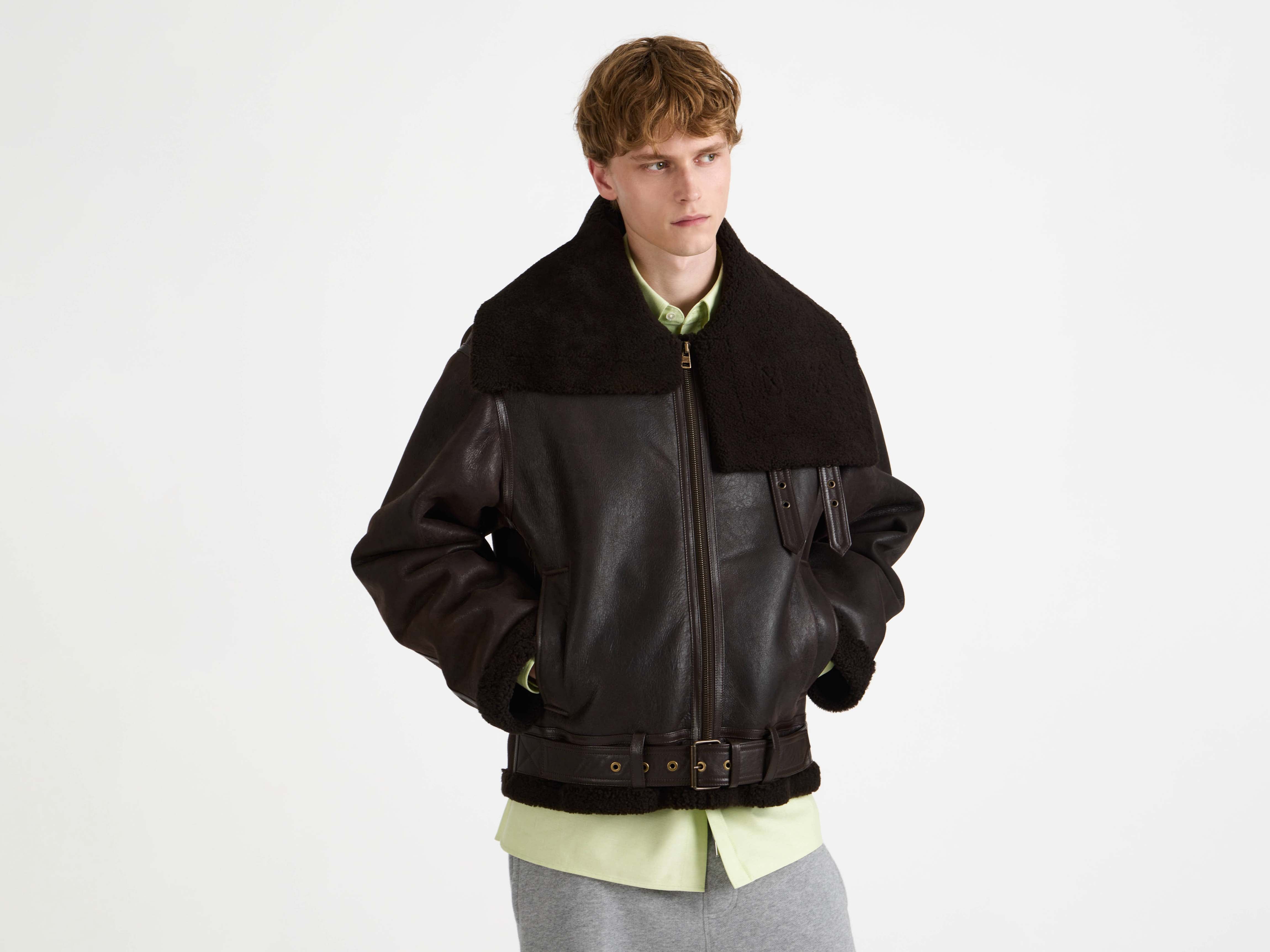 J.W.Anderson Shearling Aviator Jacke Chocolate Herren