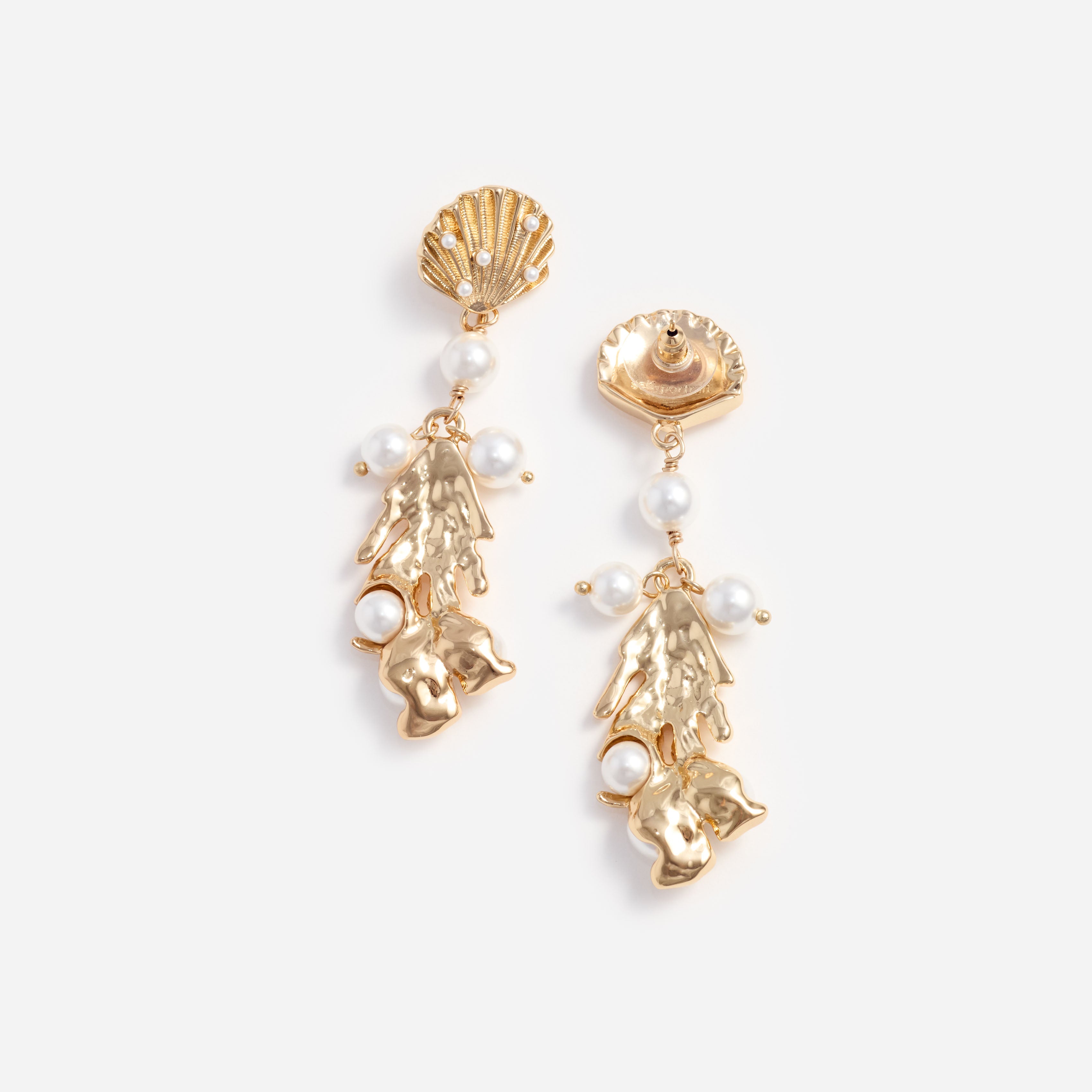 Self Portrait Gold Shell Pearl Ohrringe Gold One Size Muschel