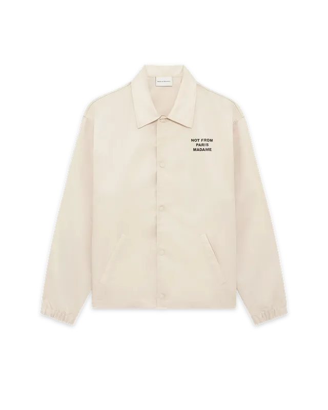 Drôle De Monsieur La Veste Slogan Jacke beige Nylon