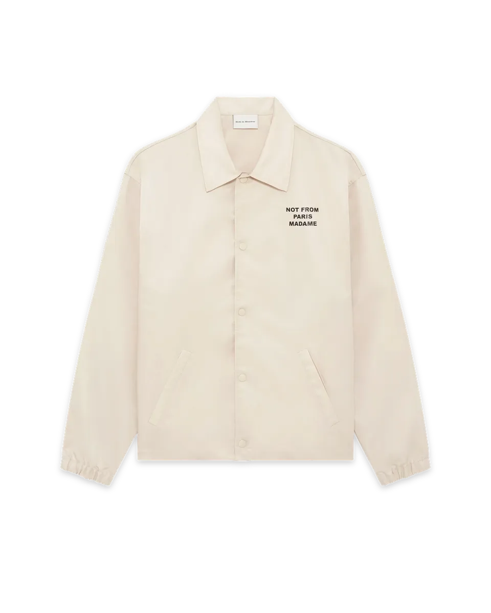 Drôle De Monsieur La Veste Slogan Jacke beige Nylon