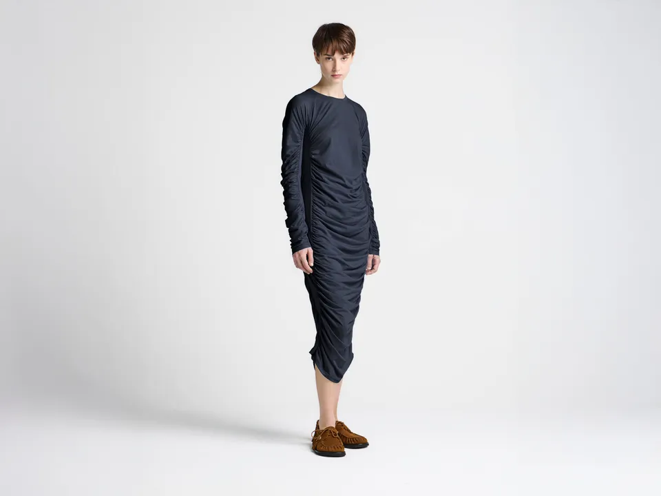 J.W.Anderson Ruched Jersey Kleid Damen Navy Midi
