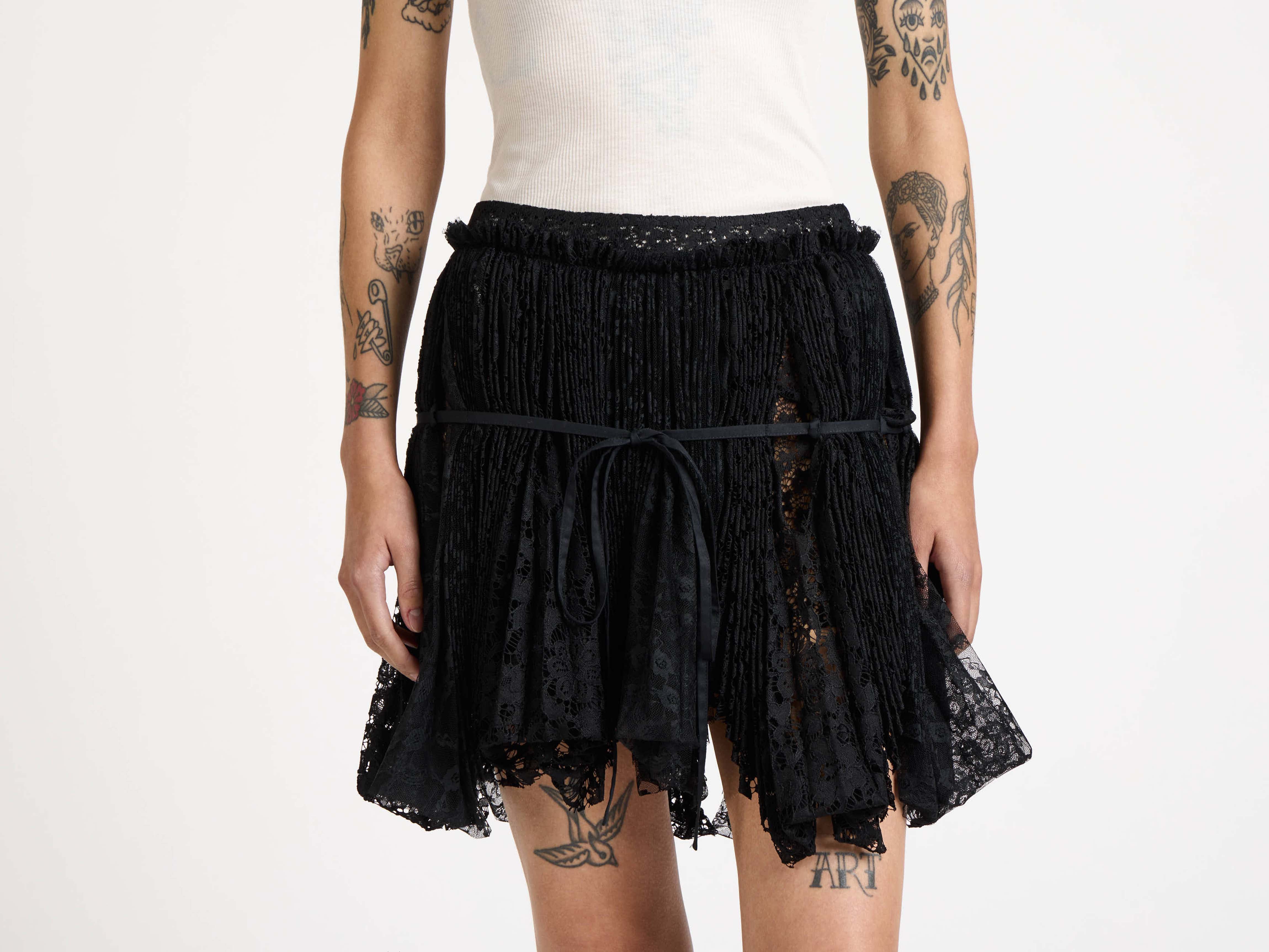 J.W.Anderson Mini Curtain Skirt Minirock Schwarz Spitze
