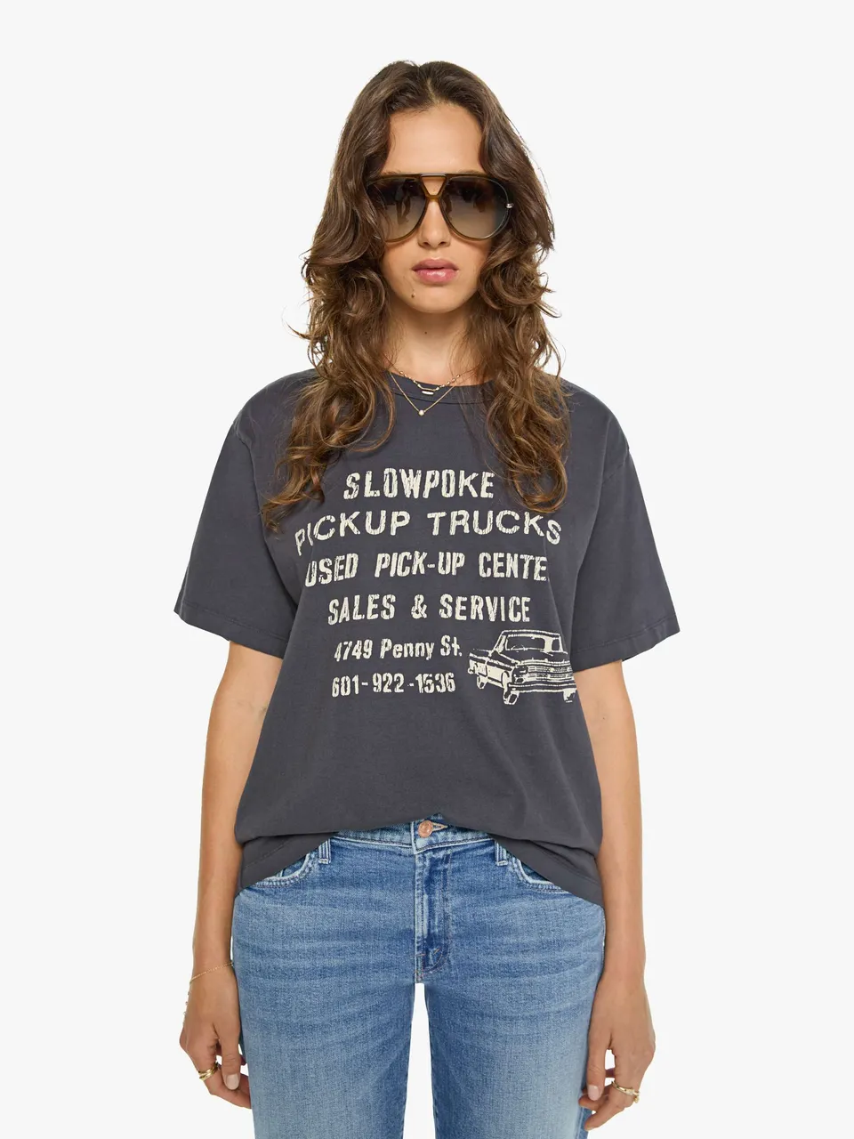 Mother The Big Boy T-Shirt Slowpoke Dunkelgrau Print