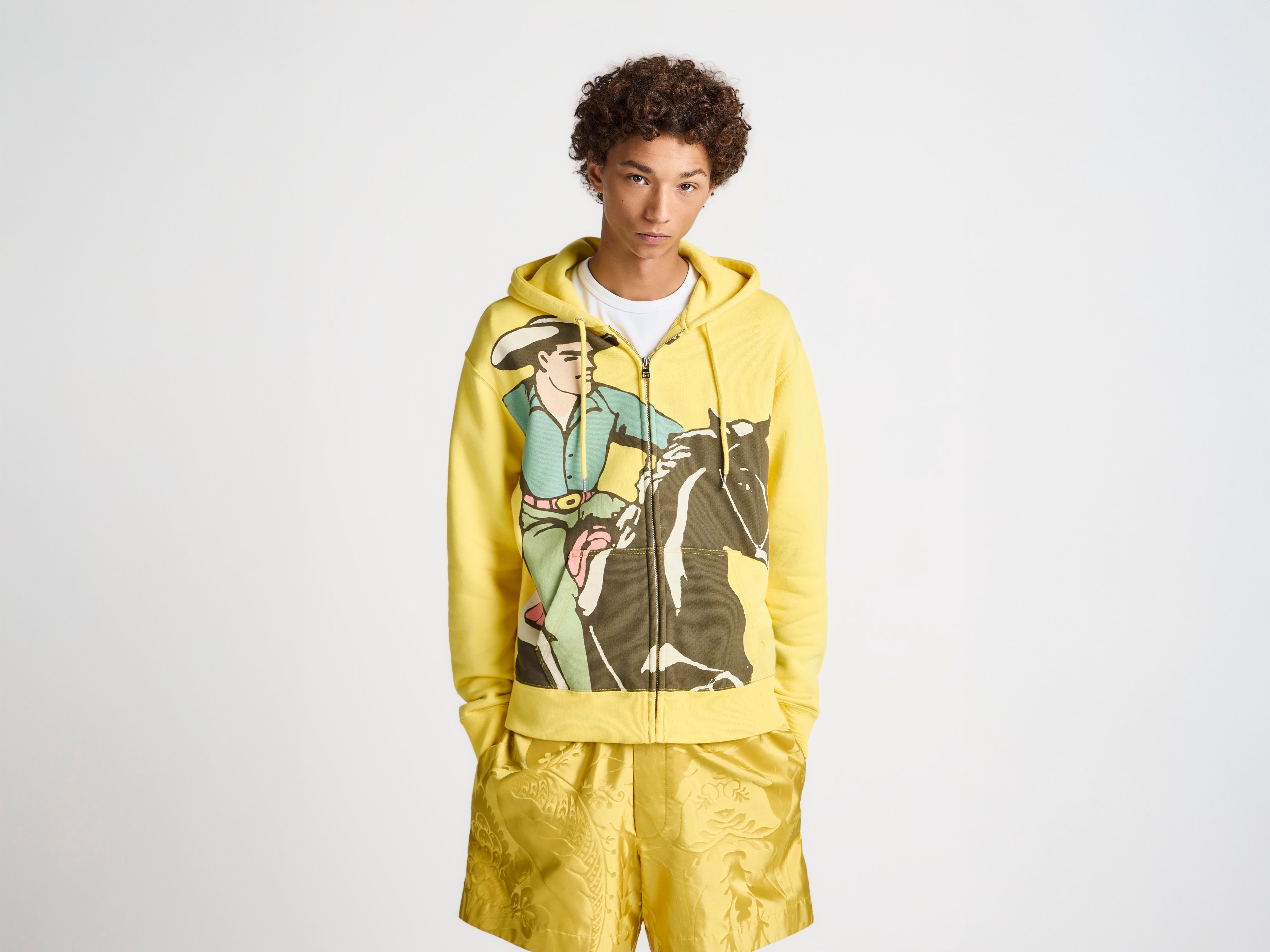 J.W.Anderson Cowboy Front Zip Hoodie Herren Gelb Jersey