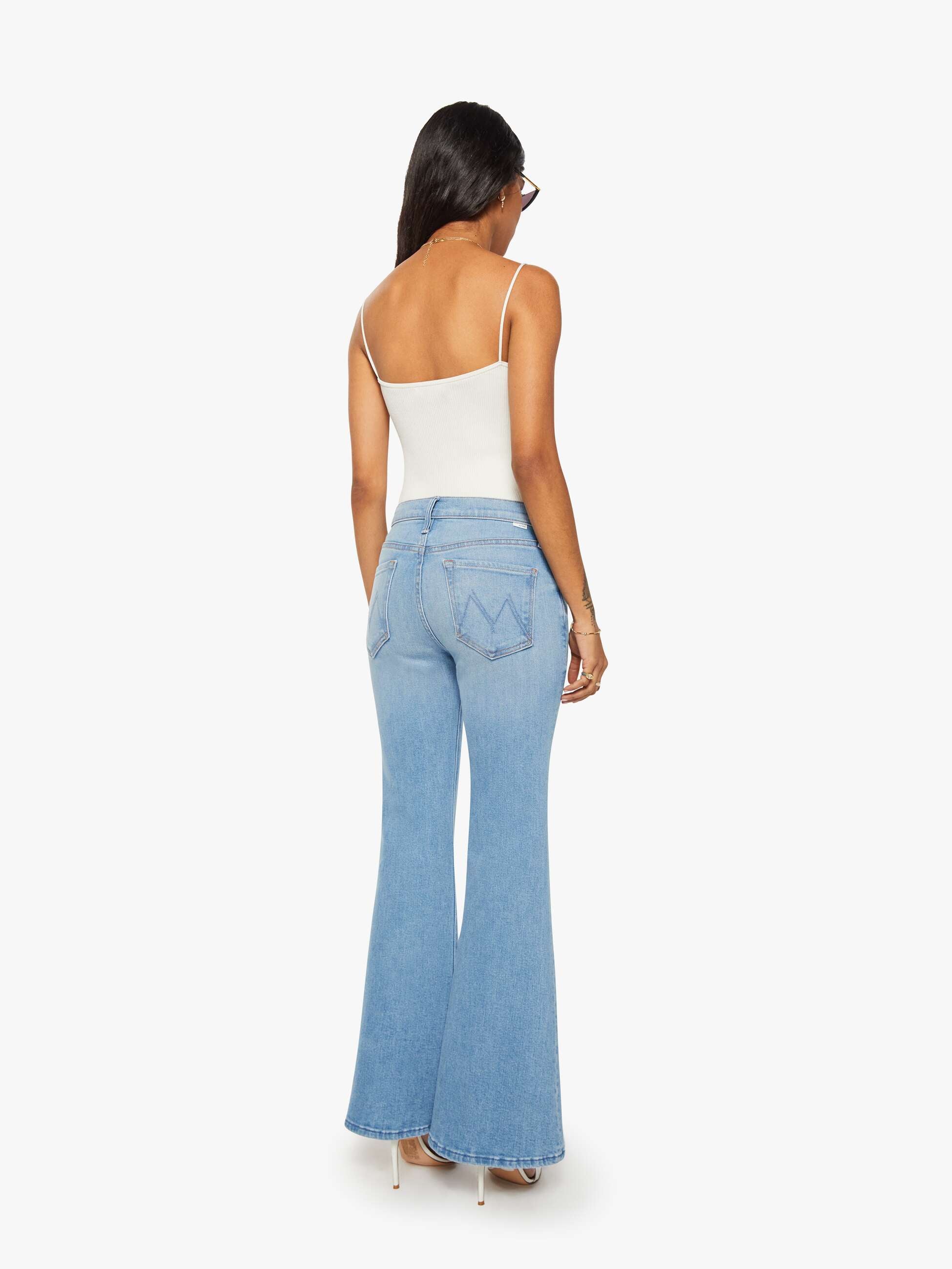 Mother Lil Doozy Petite Flare Jeans Room Service hellblau