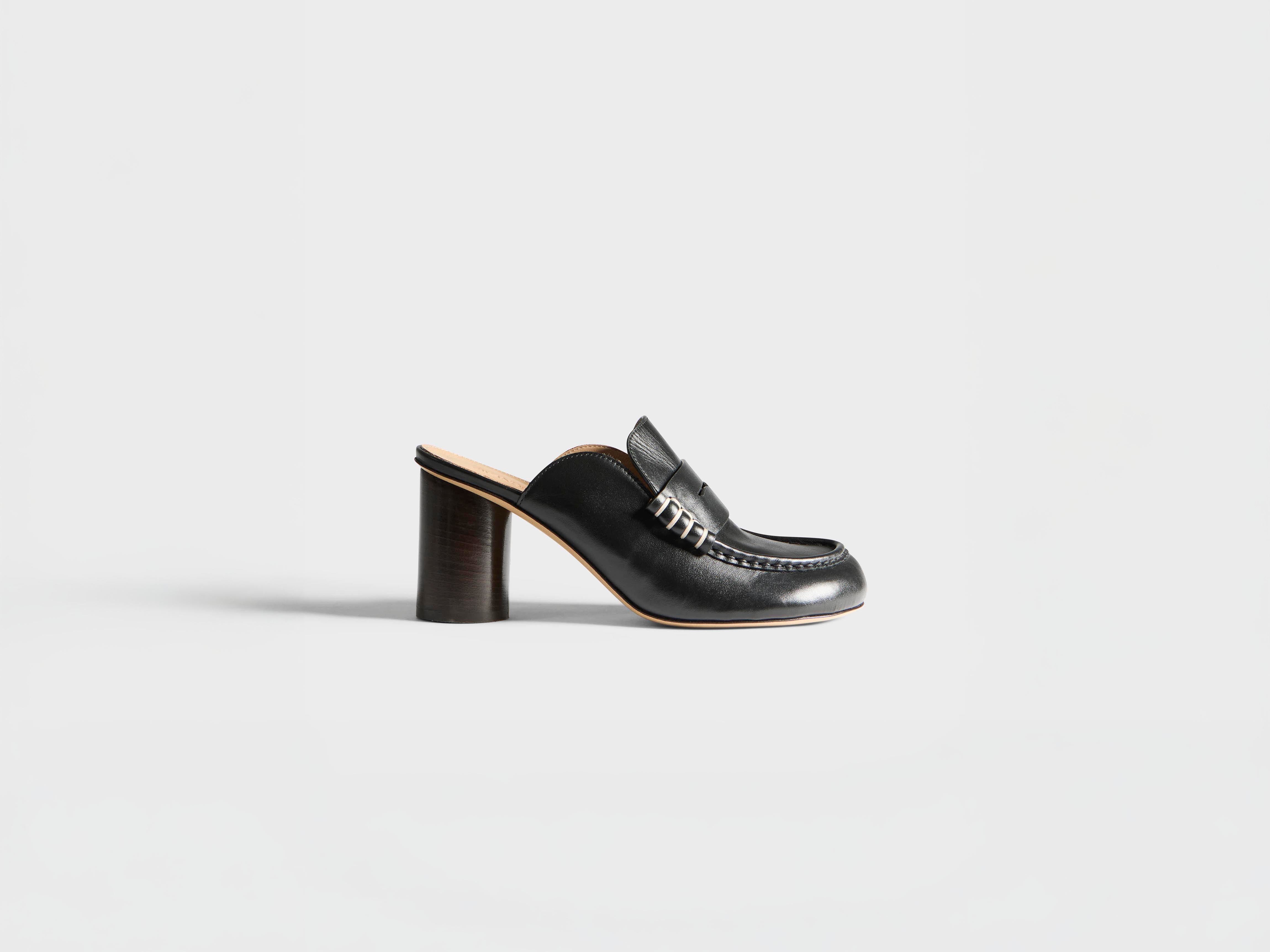 J.W.Anderson Heeled Loafer Mule Pumps Schwarz Leder