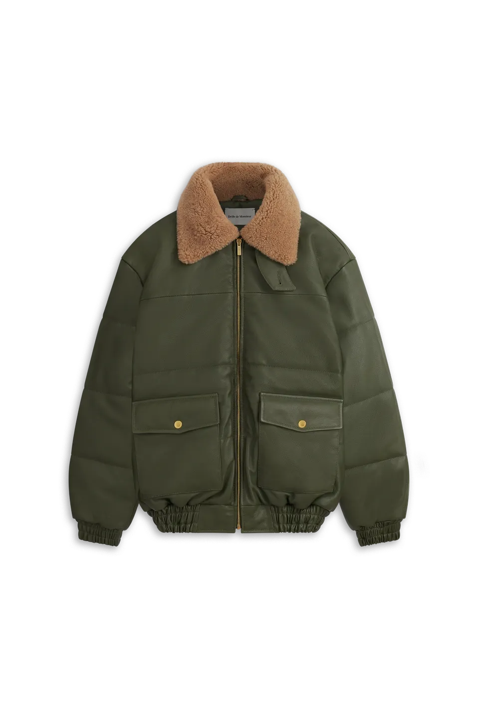 Drôle De Monsieur Le Blouson Cuir Lederjacke khaki gesteppt