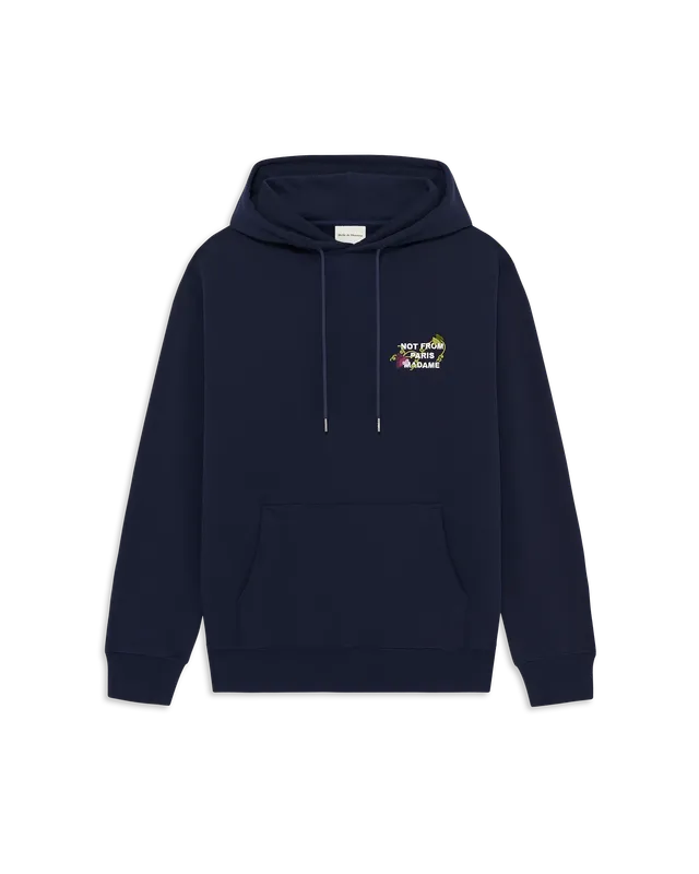 Drôle De Monsieur Vine Hoodie Navy Baumwolle Stickerei