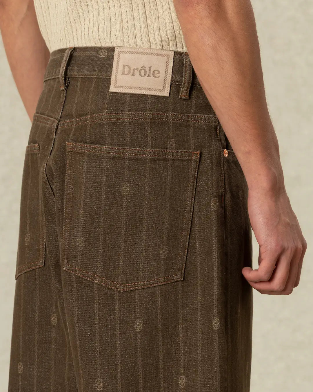 Drôle De Monsieur Monogram Baggy Jeans braun Baumwolle