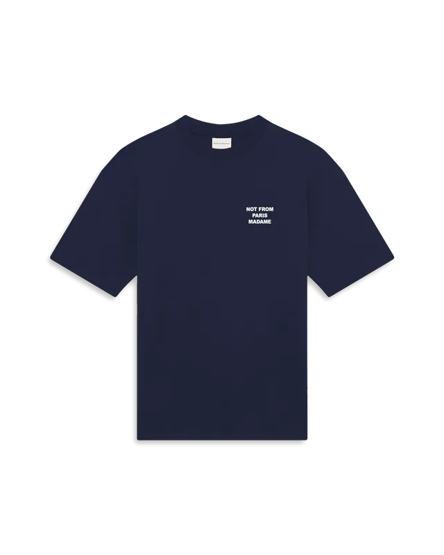 Drôle de Monsieur Le T-Shirt Slogan T-Shirt Baumwolle Navy