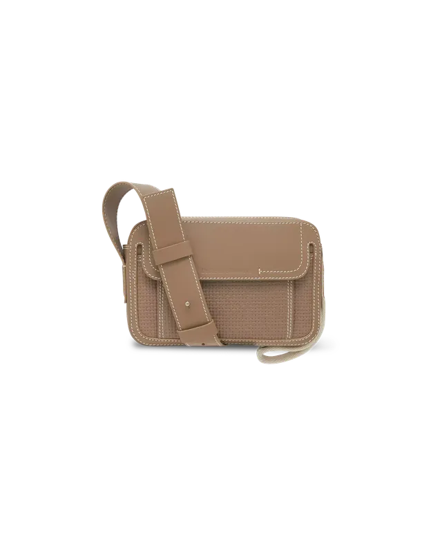 Drôle De Monsieur La Sacoche Surpiquée Tasche Creme OS Leder