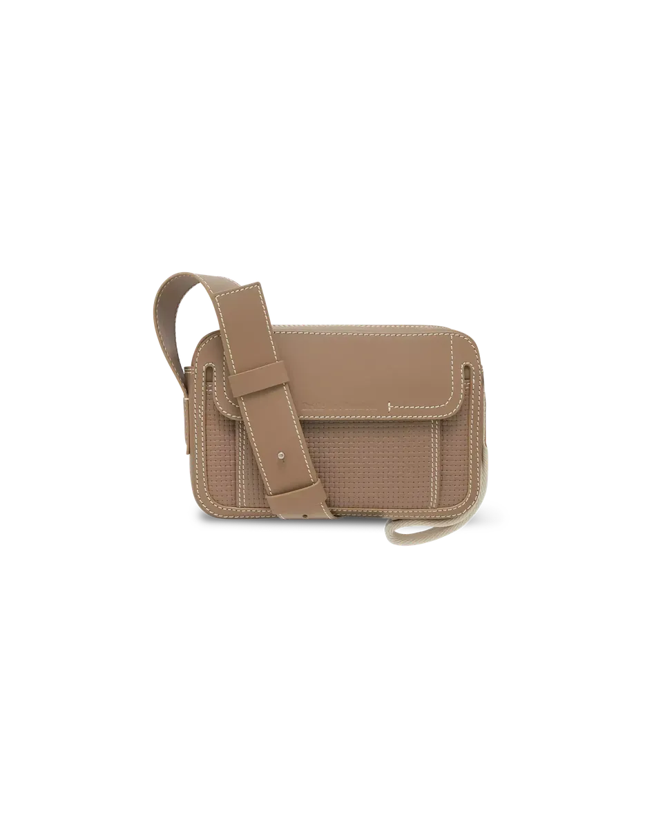 Drôle De Monsieur La Sacoche Surpiquée Tasche Creme OS Leder