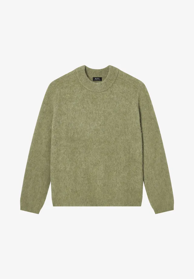 A.P.C. Strickpullover Weit Hellkhaki Rundhals