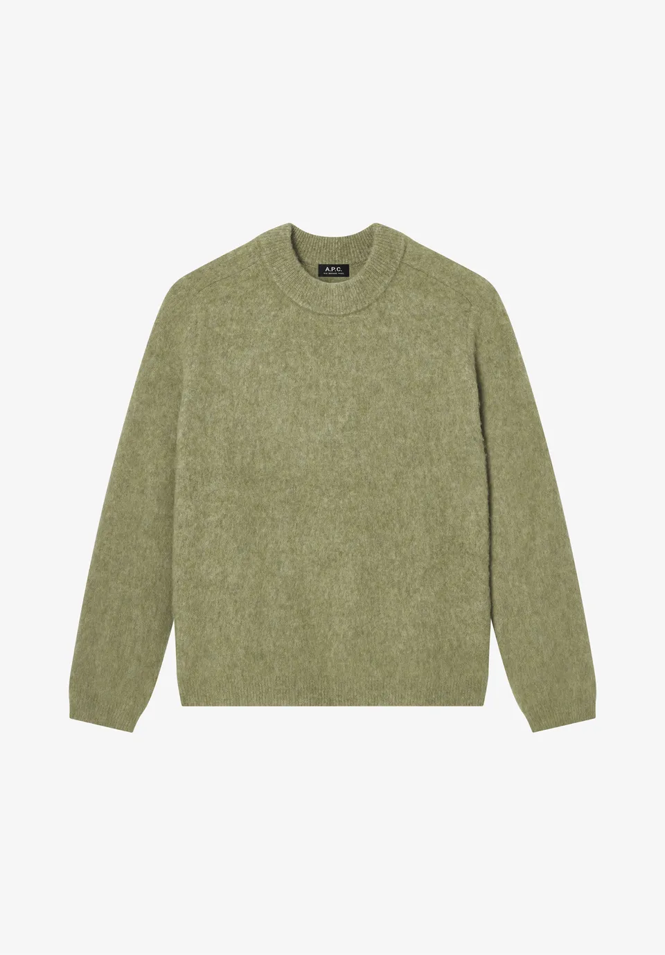 A.P.C. Strickpullover Weit Hellkhaki Rundhals