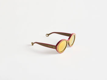 J.W.Anderson JWA07 Bumper Sonnenbrille Braun Grün Acetat
