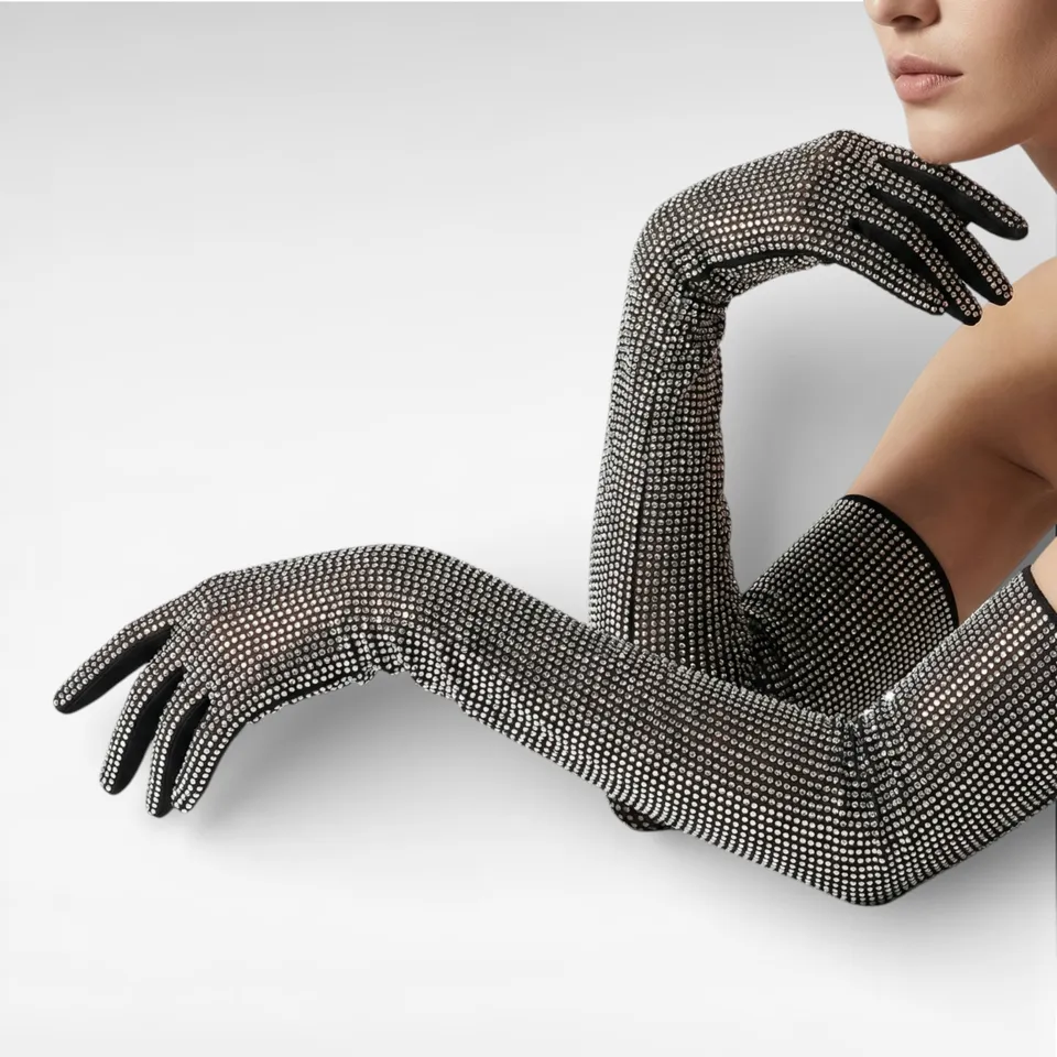 Gedebe Crystal Gloves Handschuhe Tüll Kristall