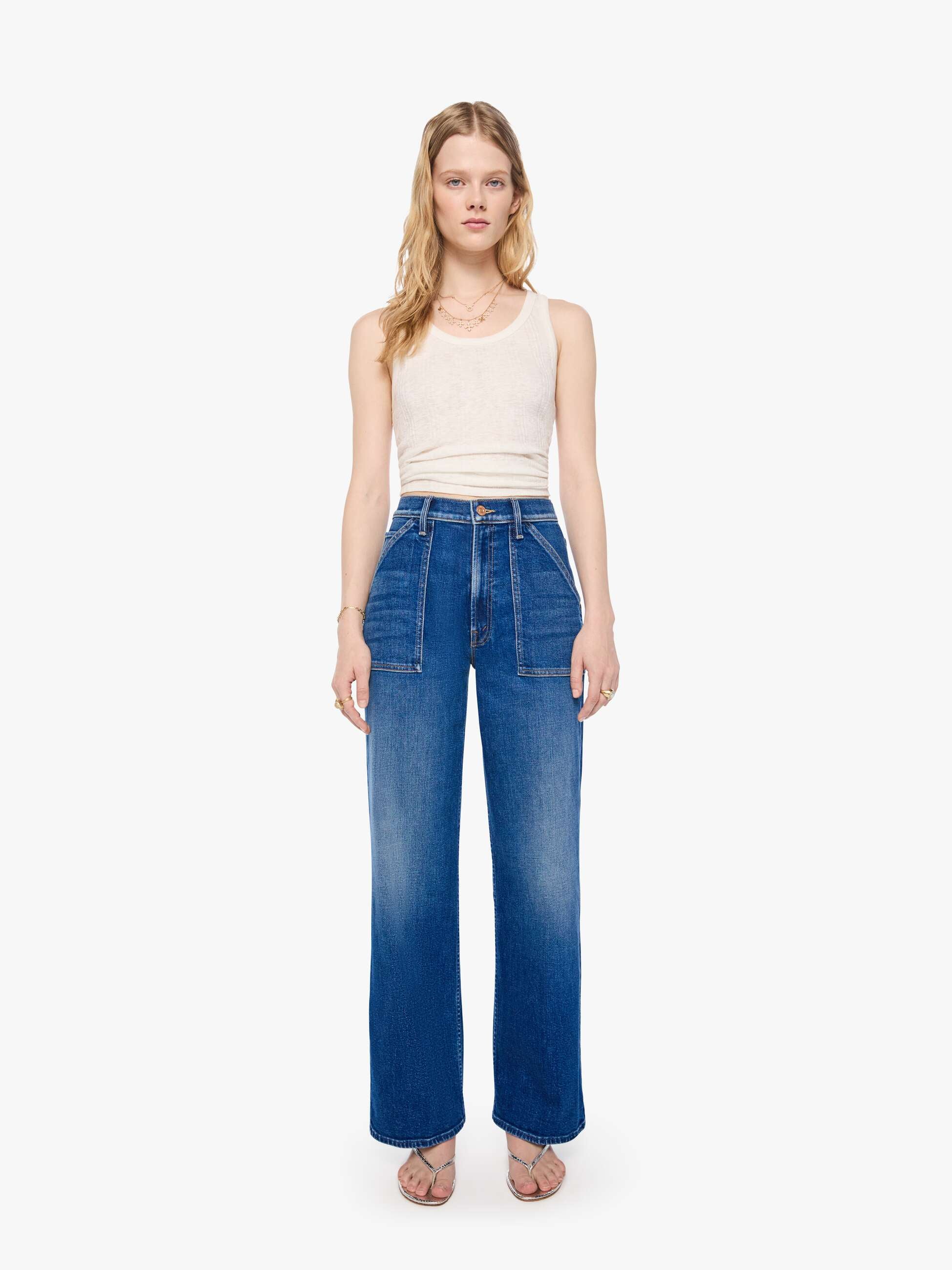 Mother The Lil Patch Maven Jeans Spare Me The Drama Mittelblau