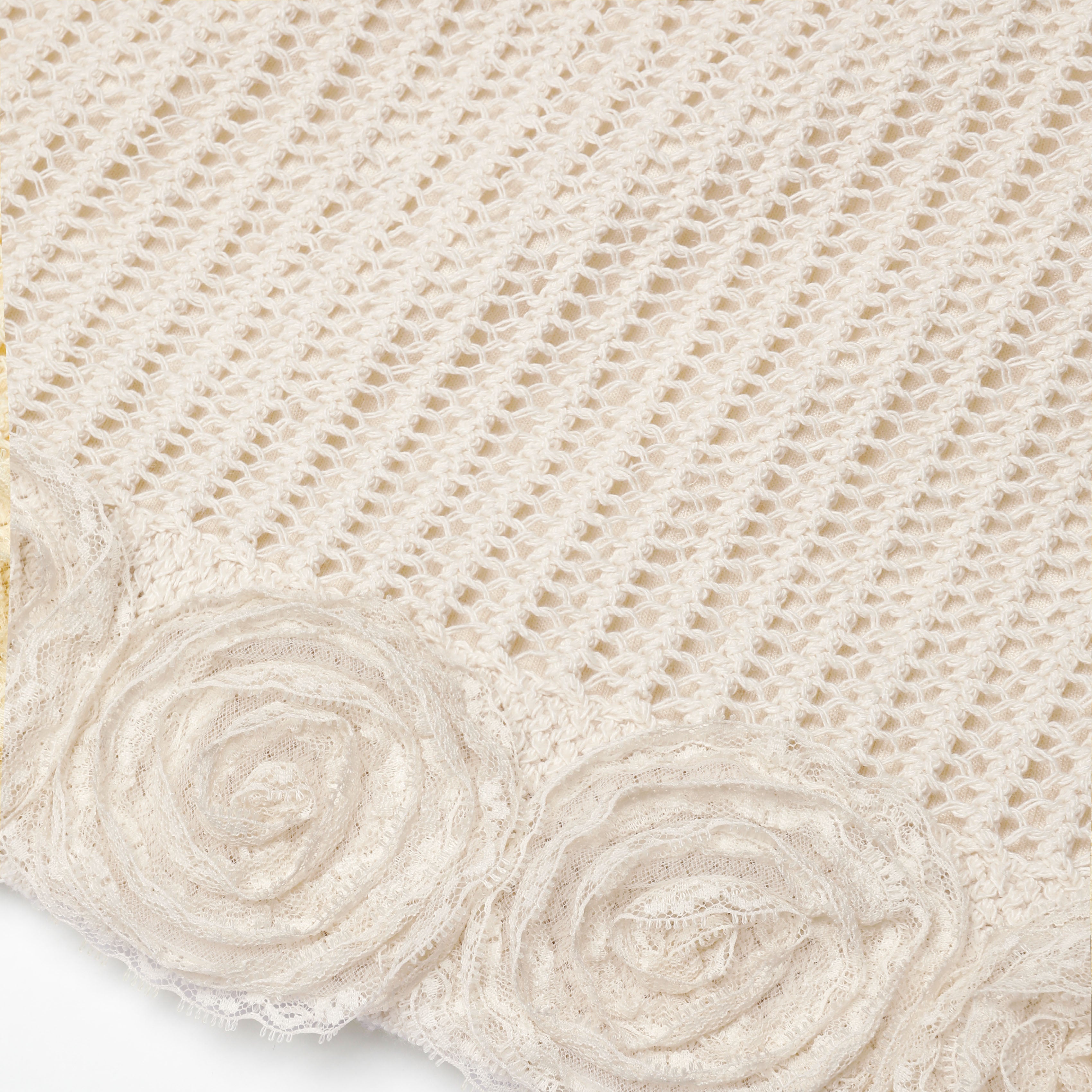 Self Portrait Crochet Minirock Creme Blumen