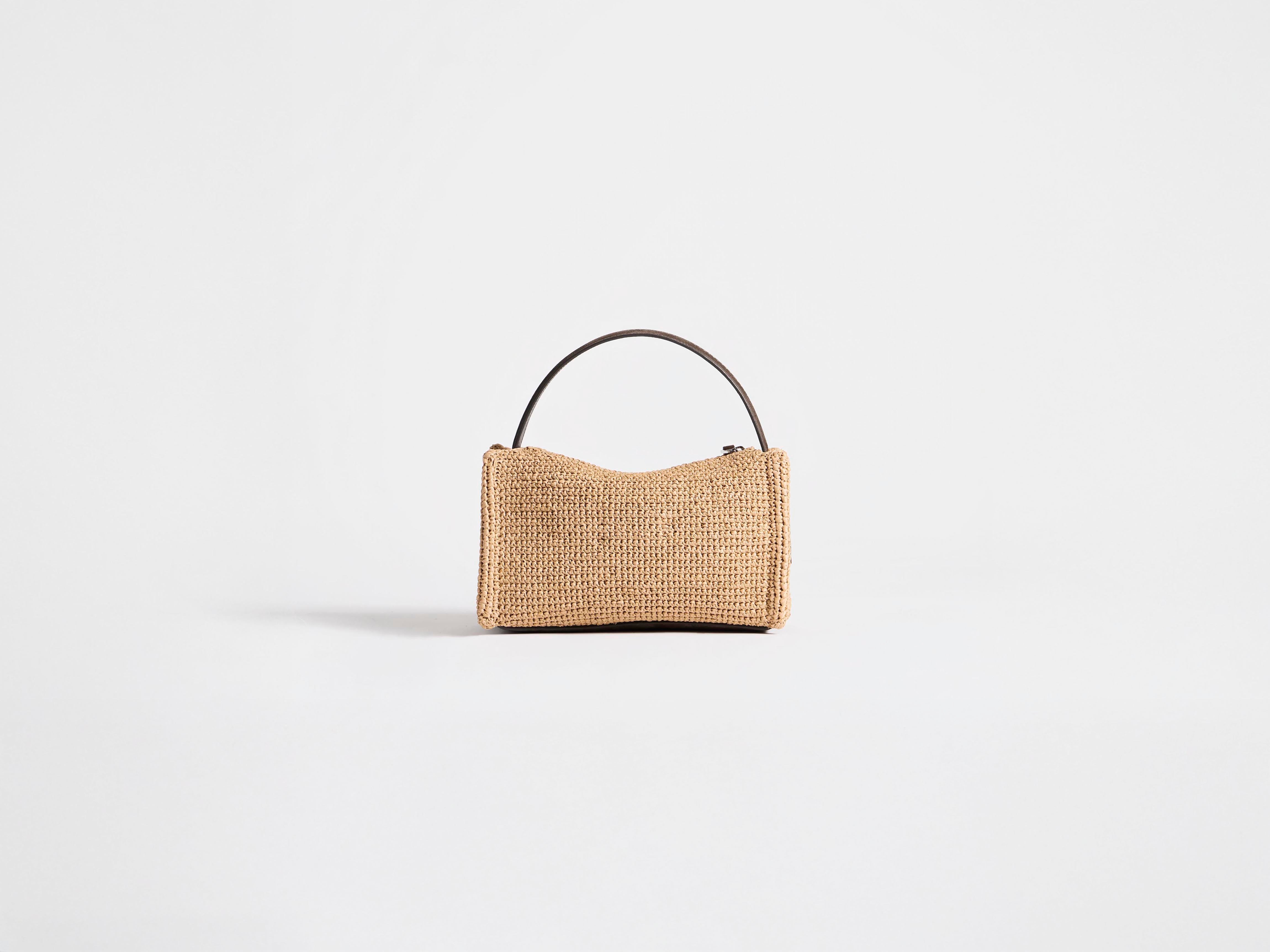 J.W.Anderson Small Loafer Tasche Natural Raffia Häkel