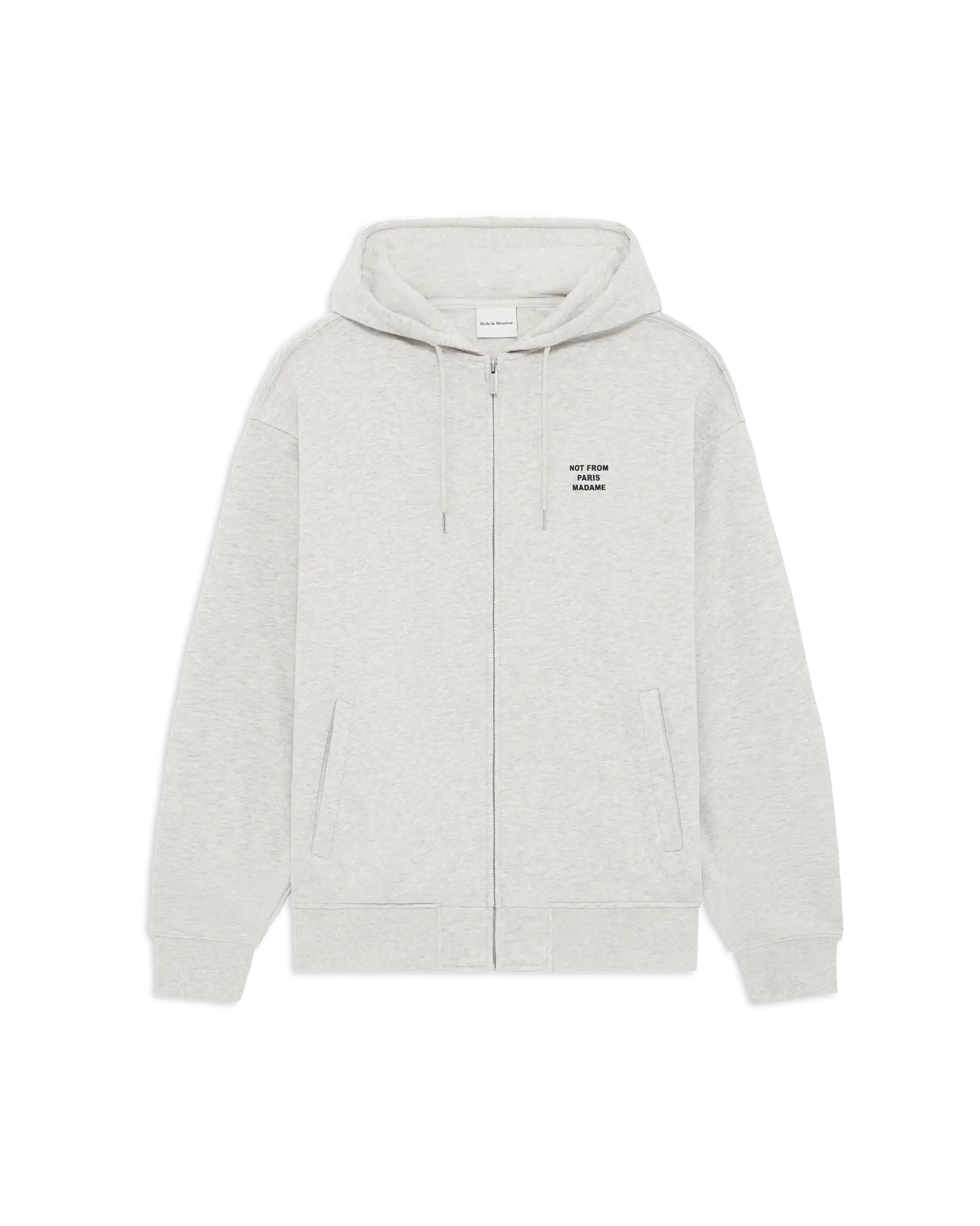 Drôle De Monsieur Slogan Zip Sweatshirt Grau Baumwolle