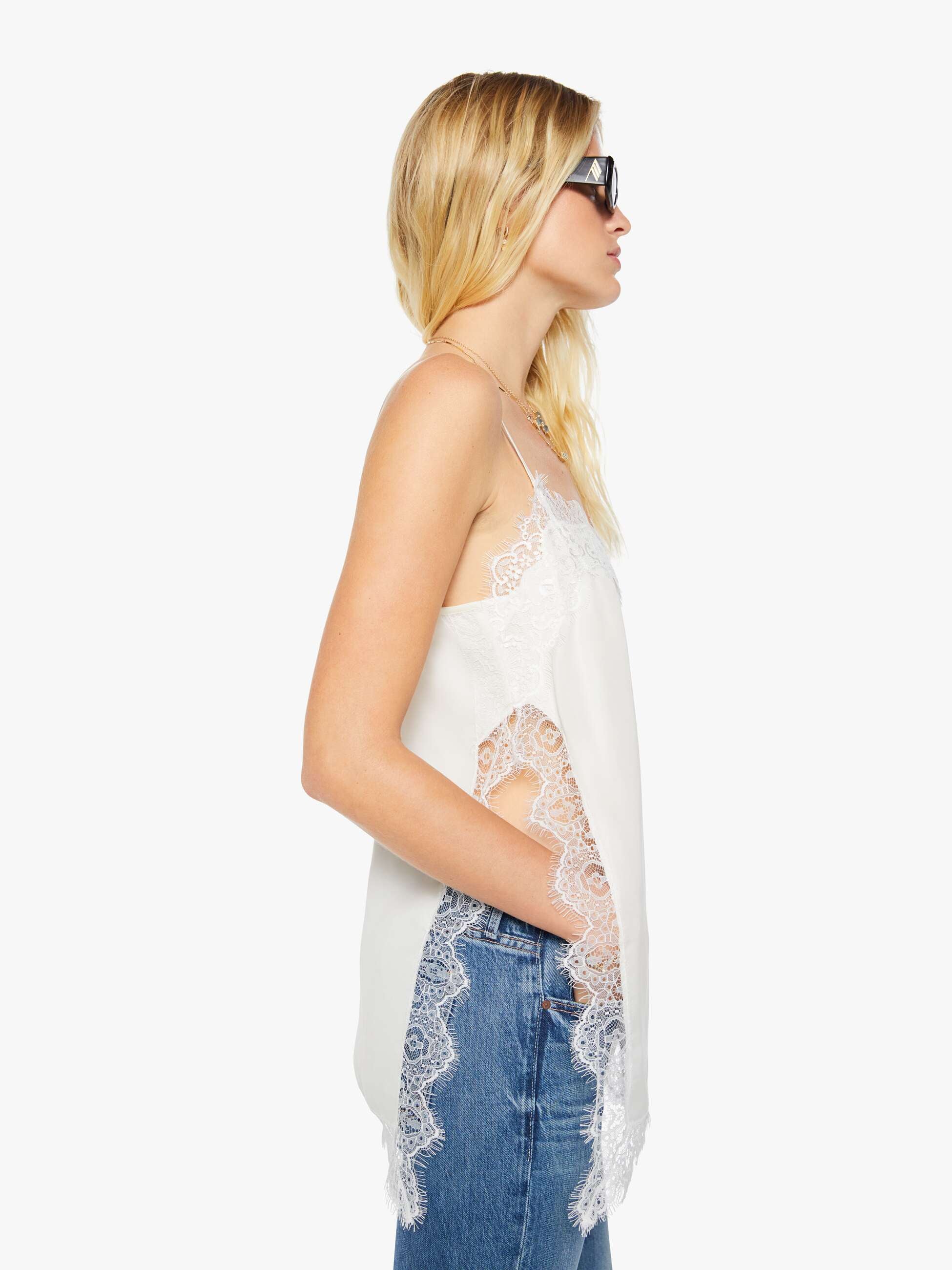 Mother Tees The Sweettalker Spitzentop Weiss