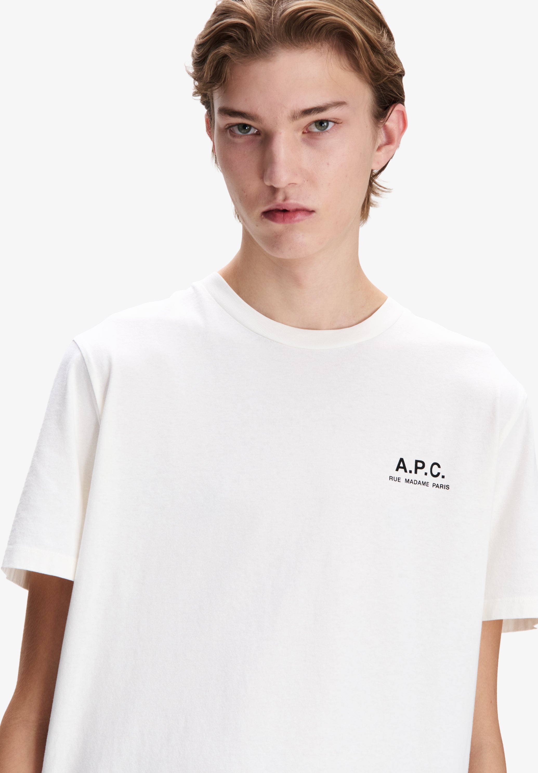 A.P.C. Rue Madame T-Shirt cremeweiß Bio-Baumwolle