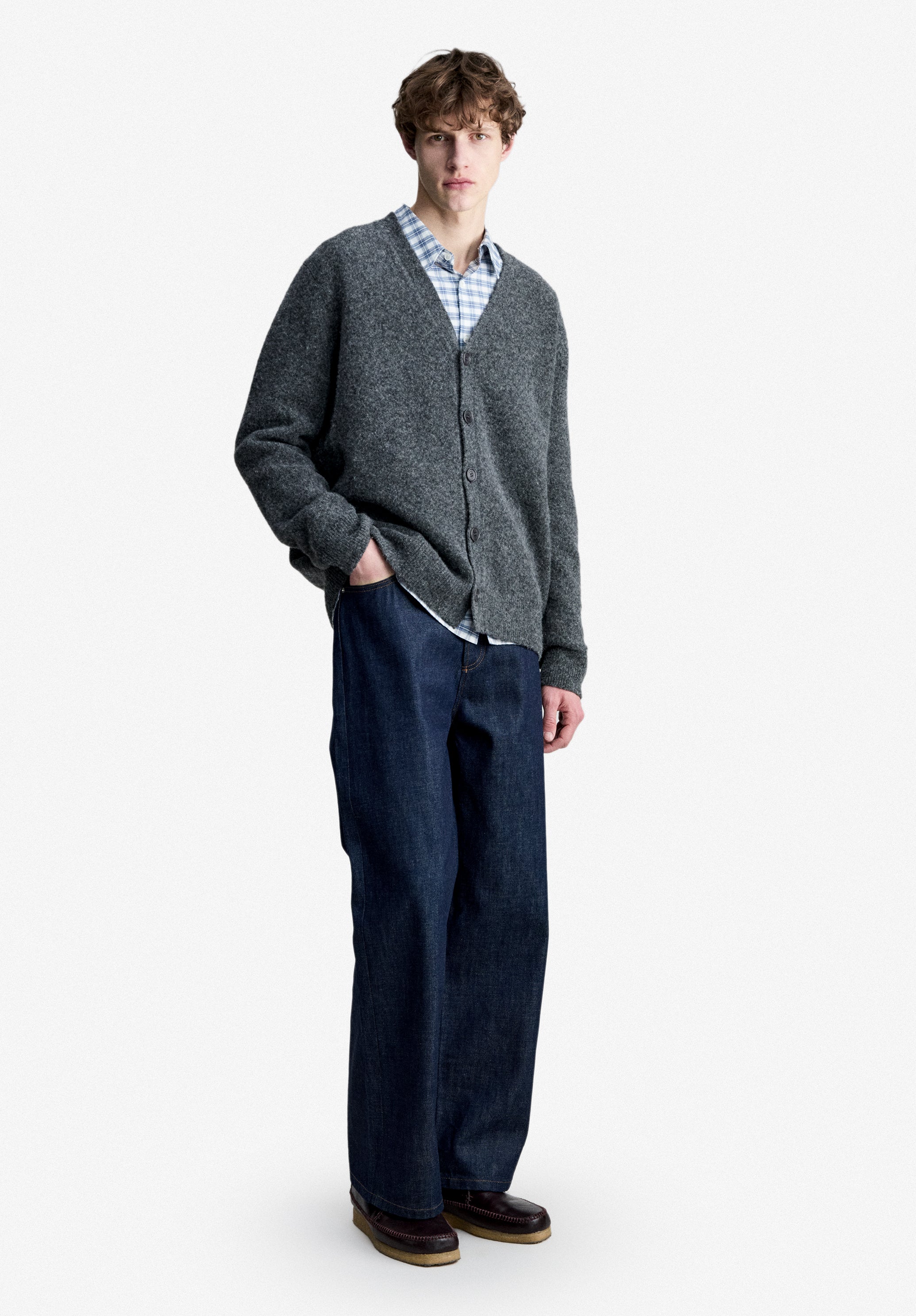 A.P.C. Cardigan Anthrazit Alpakawolle Strickjacke M