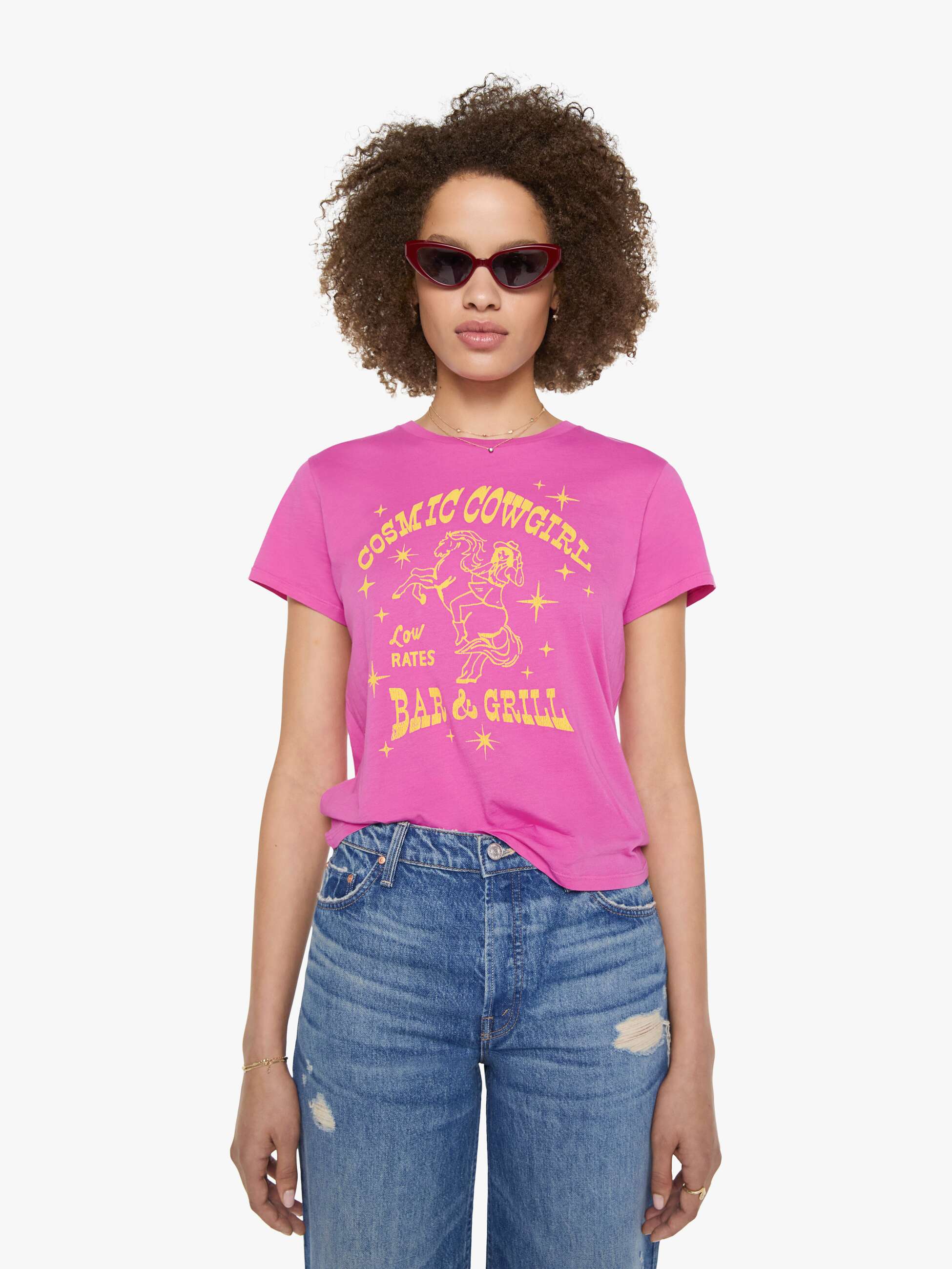 Mother Lil Goodie Goodie T-Shirt Pink Supima
