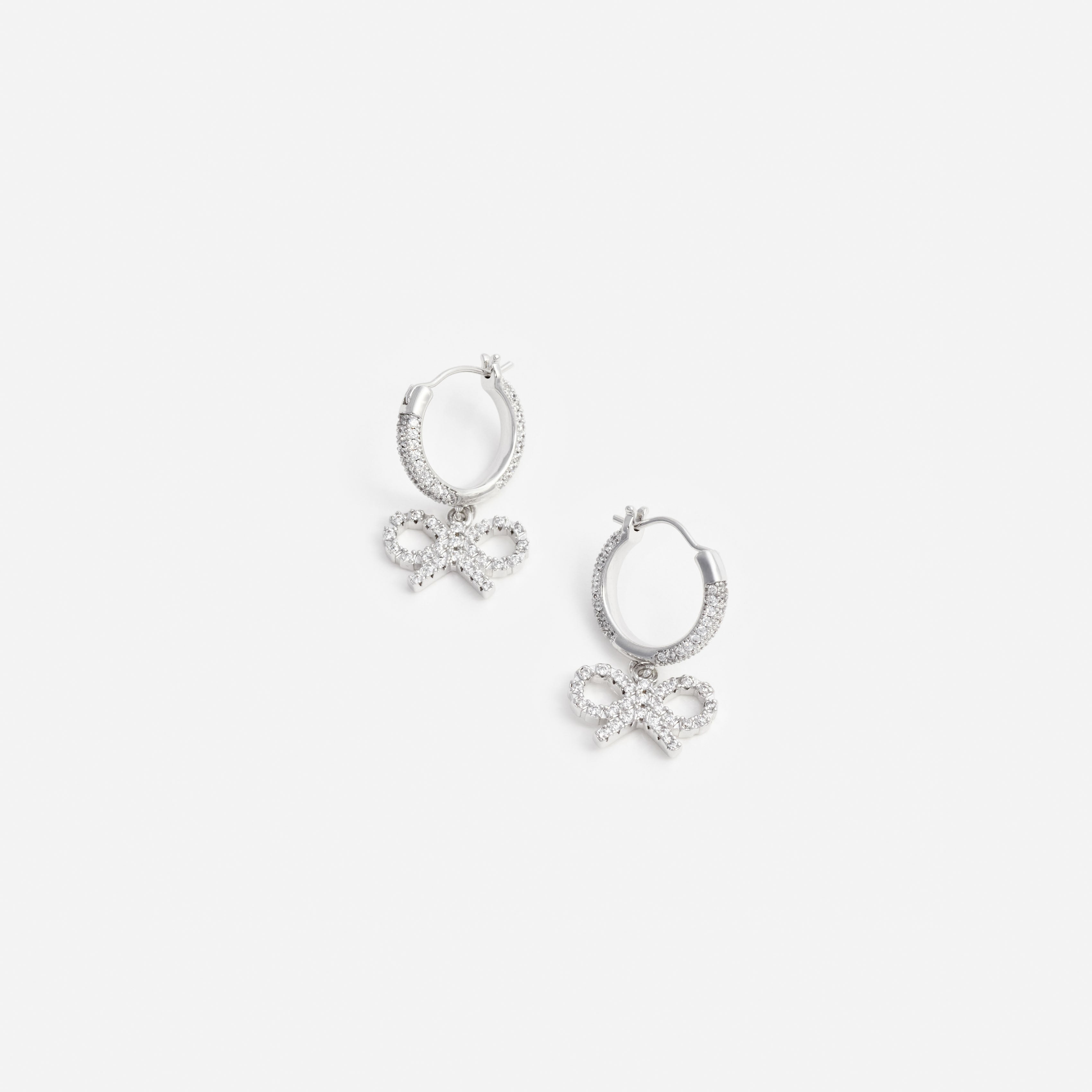 Self Portrait Crystal Bow Hoop Ohrringe Silber Schleife