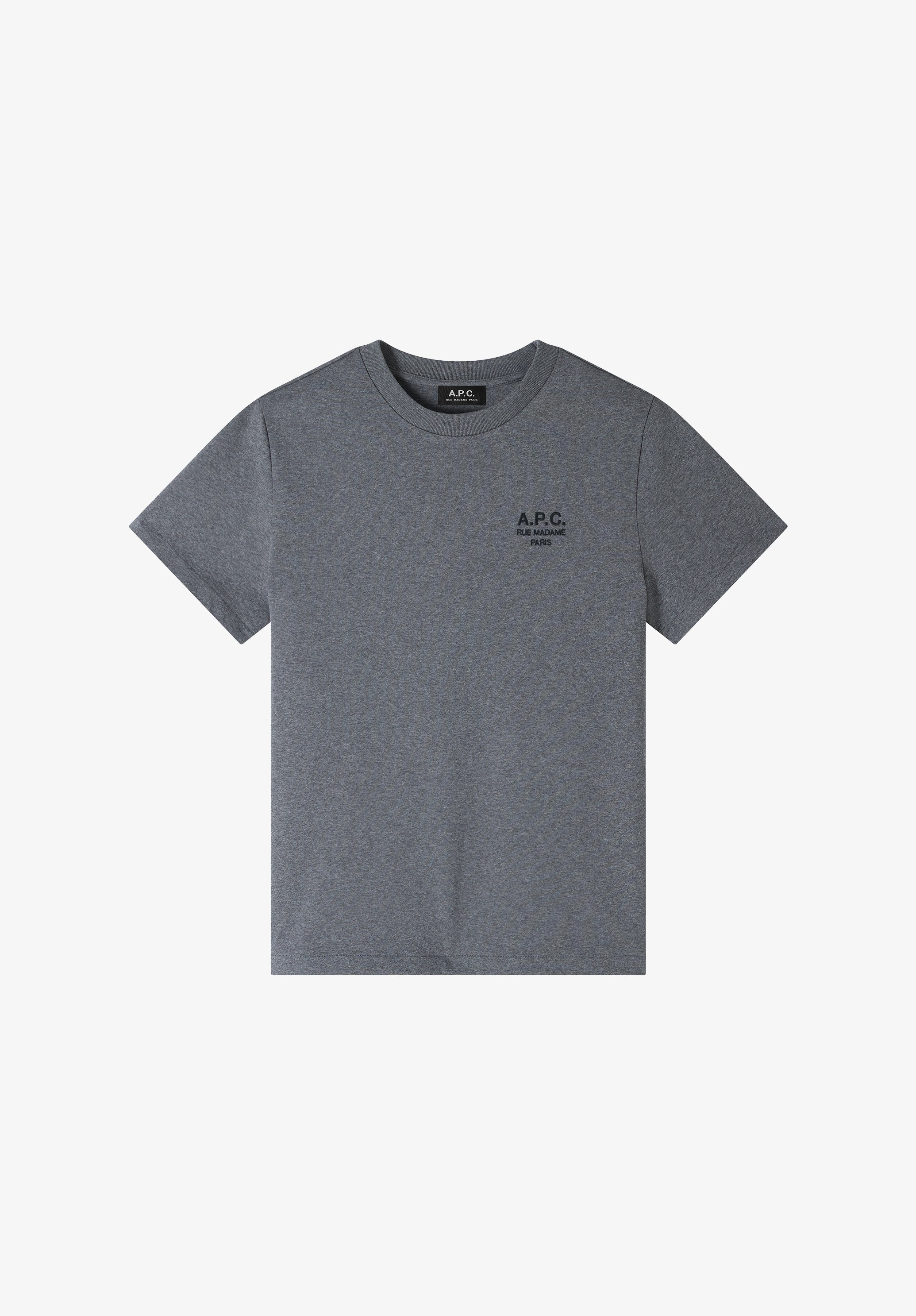 A.P.C. Standard Rue Madame Unisex T-Shirt Bio-Baumwolle mit Ecrü-Stickerei